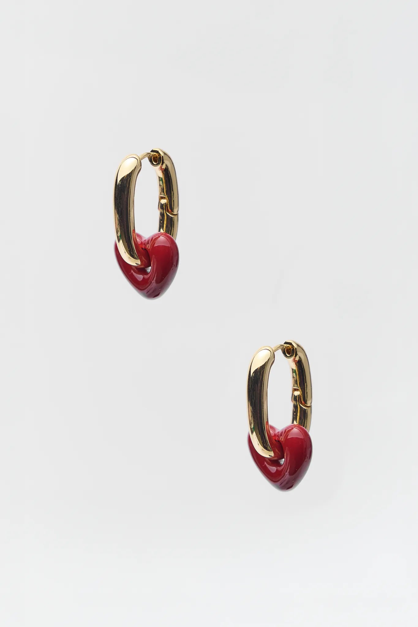 Thelma Gold Heart Huggie Earrings