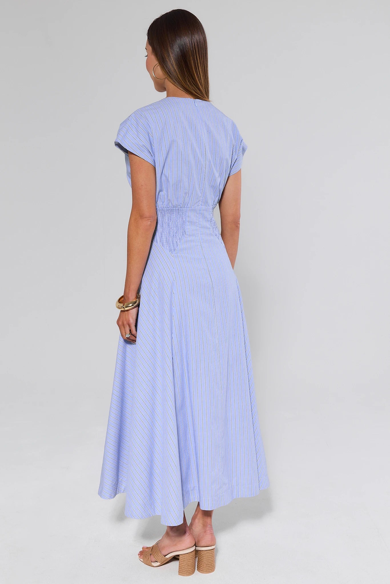 Sutton Blue Striped Midi Dress | Avara Sutton Blue Striped Midi Dress | Avara