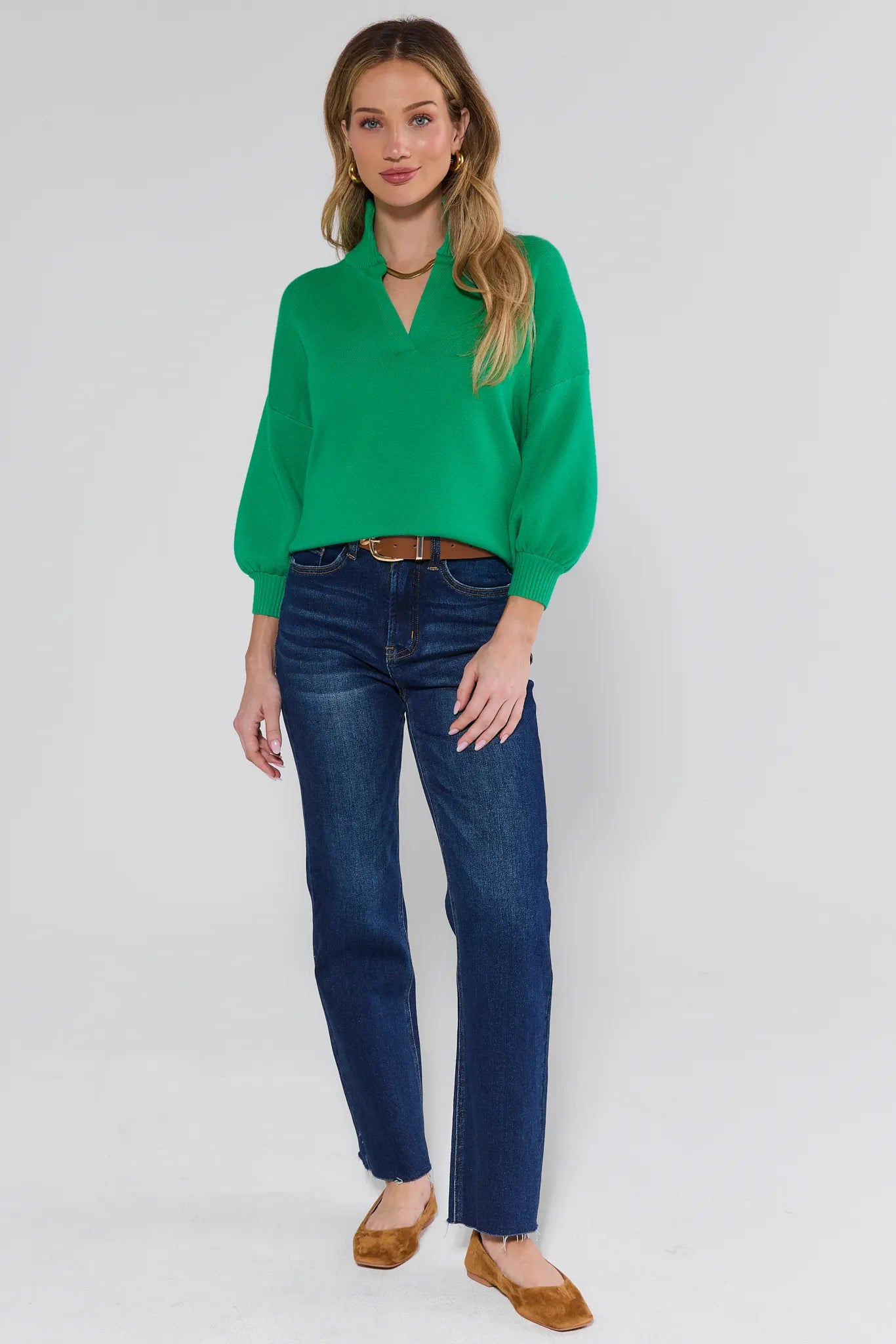 Gwyneth Green Knit Sweater