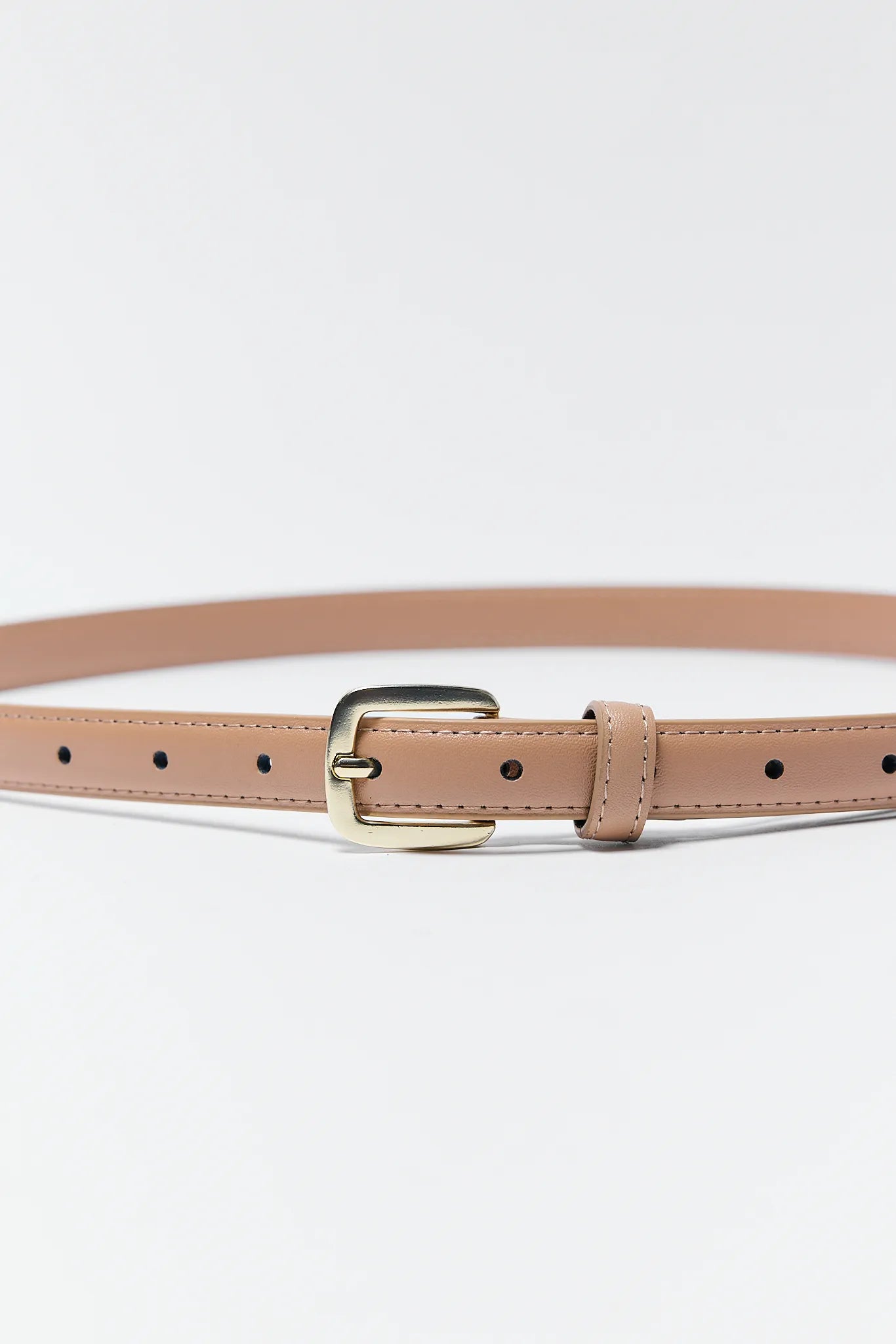 Aubrey Nude Buckle Belt on white background