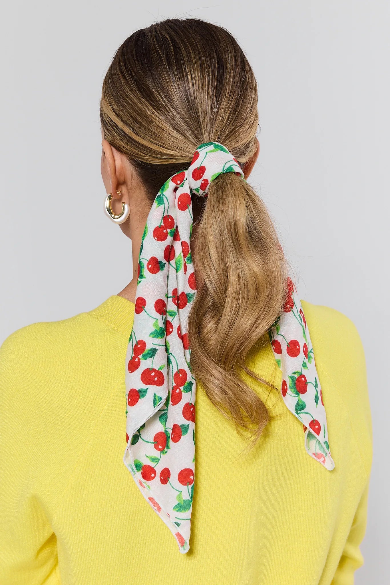 Cerise Printed Cherry Scarf