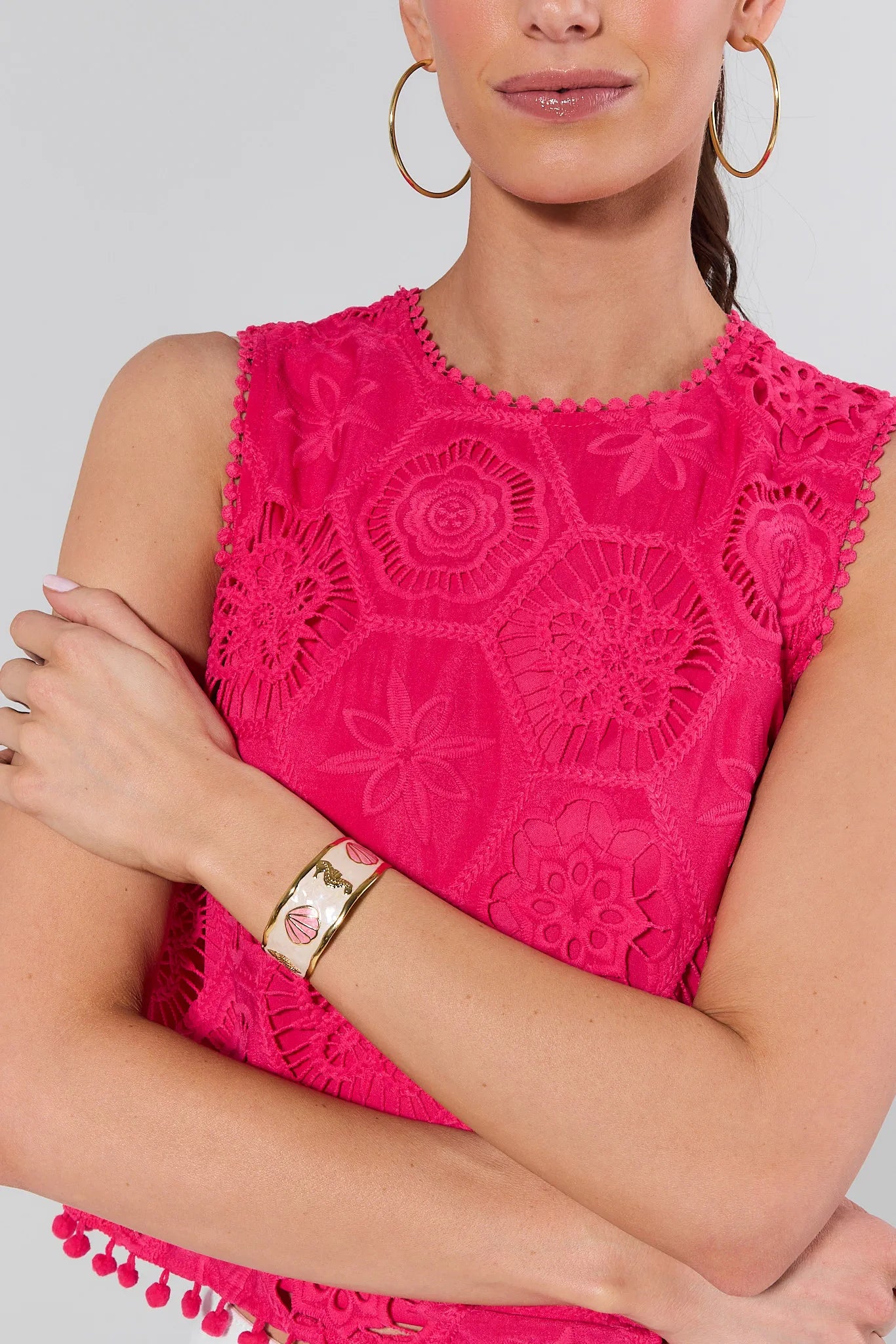 Shelly Gold Shell Bangle Bracelet