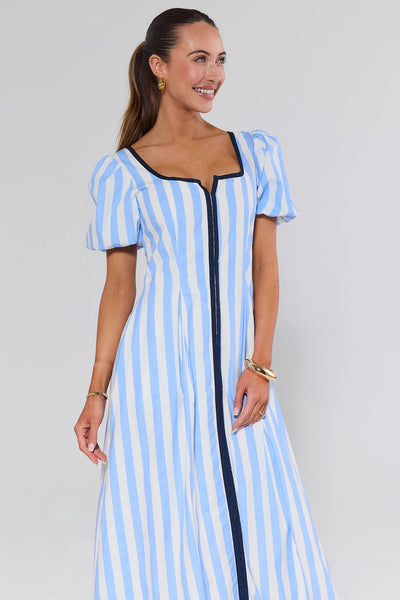 Anyssa Blue Striped Maxi Dress | Women's Clothing