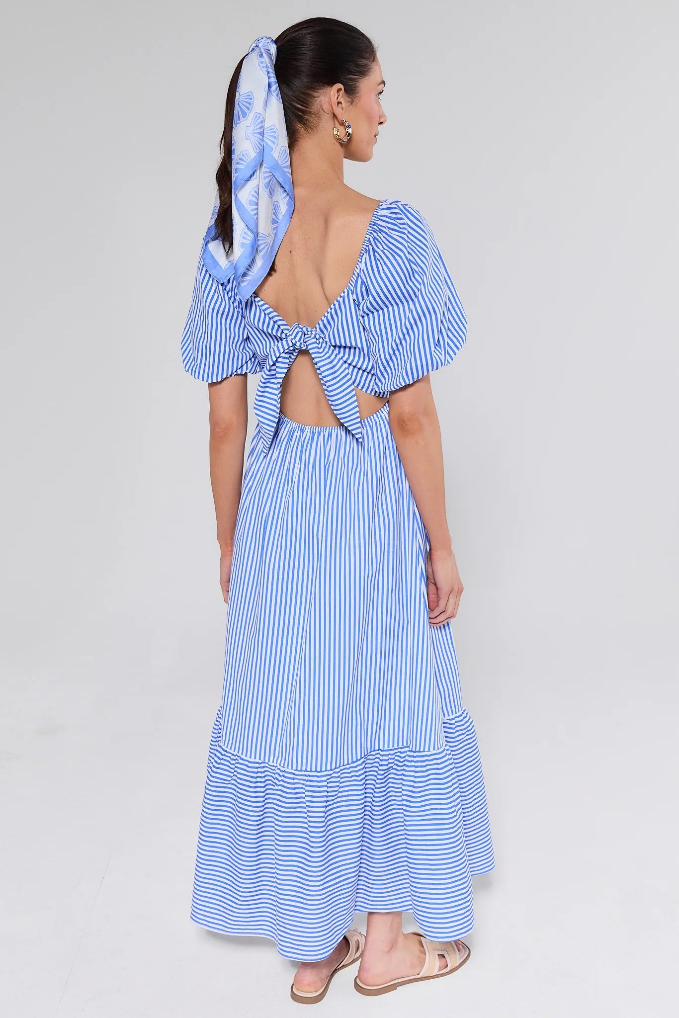 Eloise Blue Striped Maxi Dress