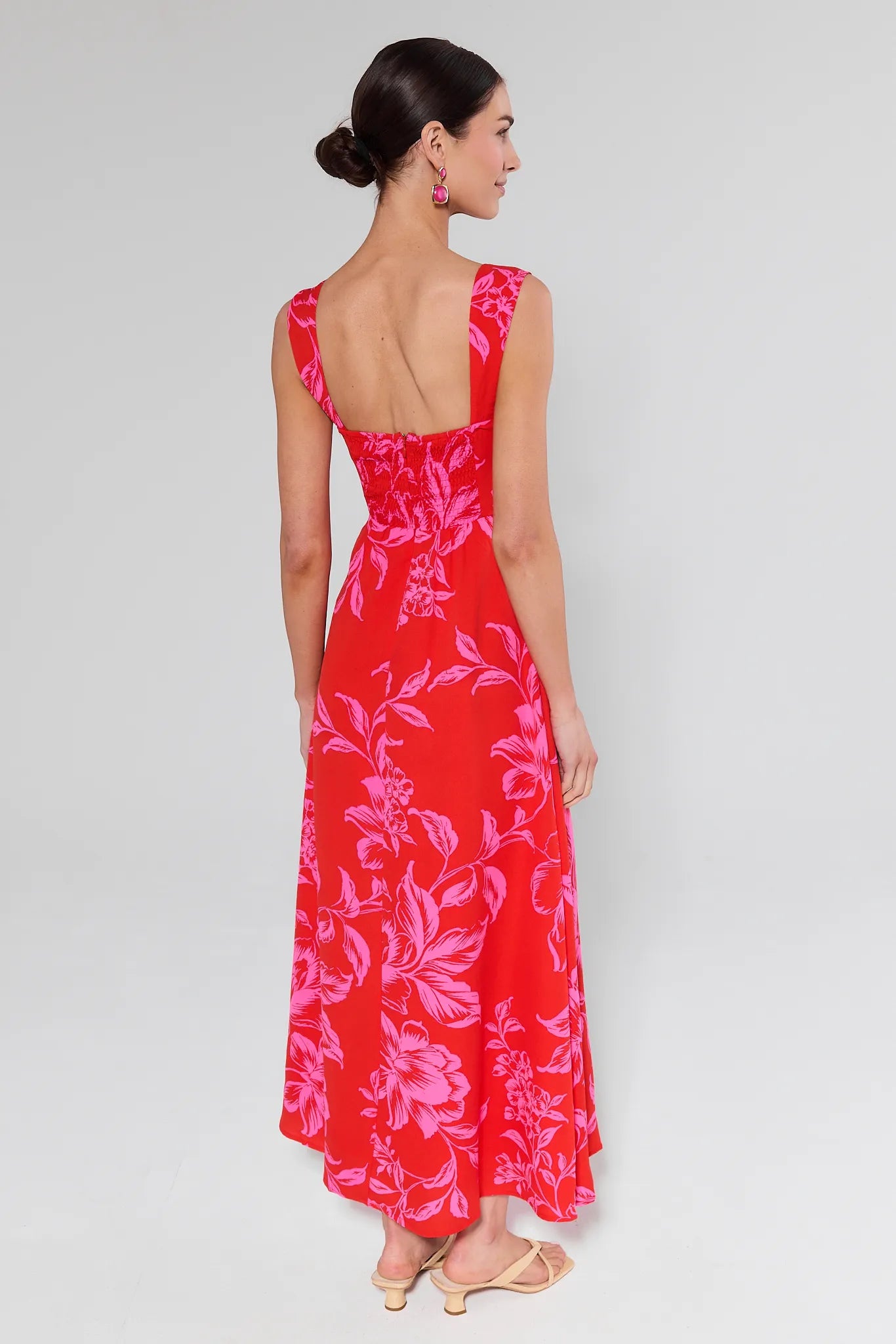 Carly Red Floral Maxi Dress