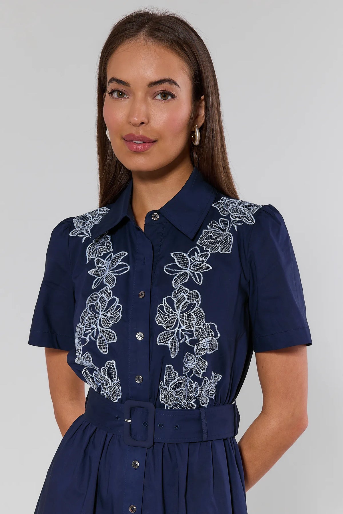 navy blue embroidered cut-out midi dress Navy Blue Embroidered Cut-Out Midi Dress  FARM Rio