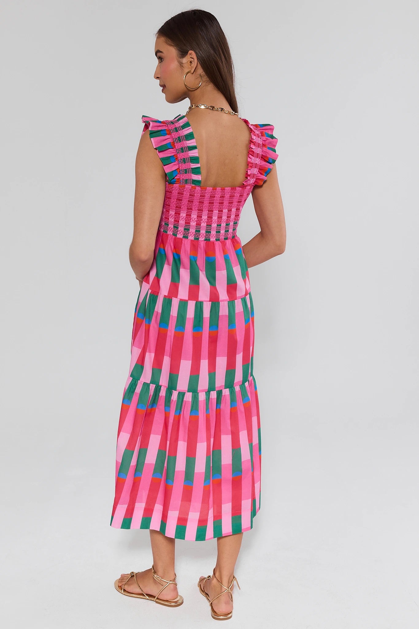 Avery Pink Printed Midi Dress | Avara Avery Pink Printed Midi Dress | Avara