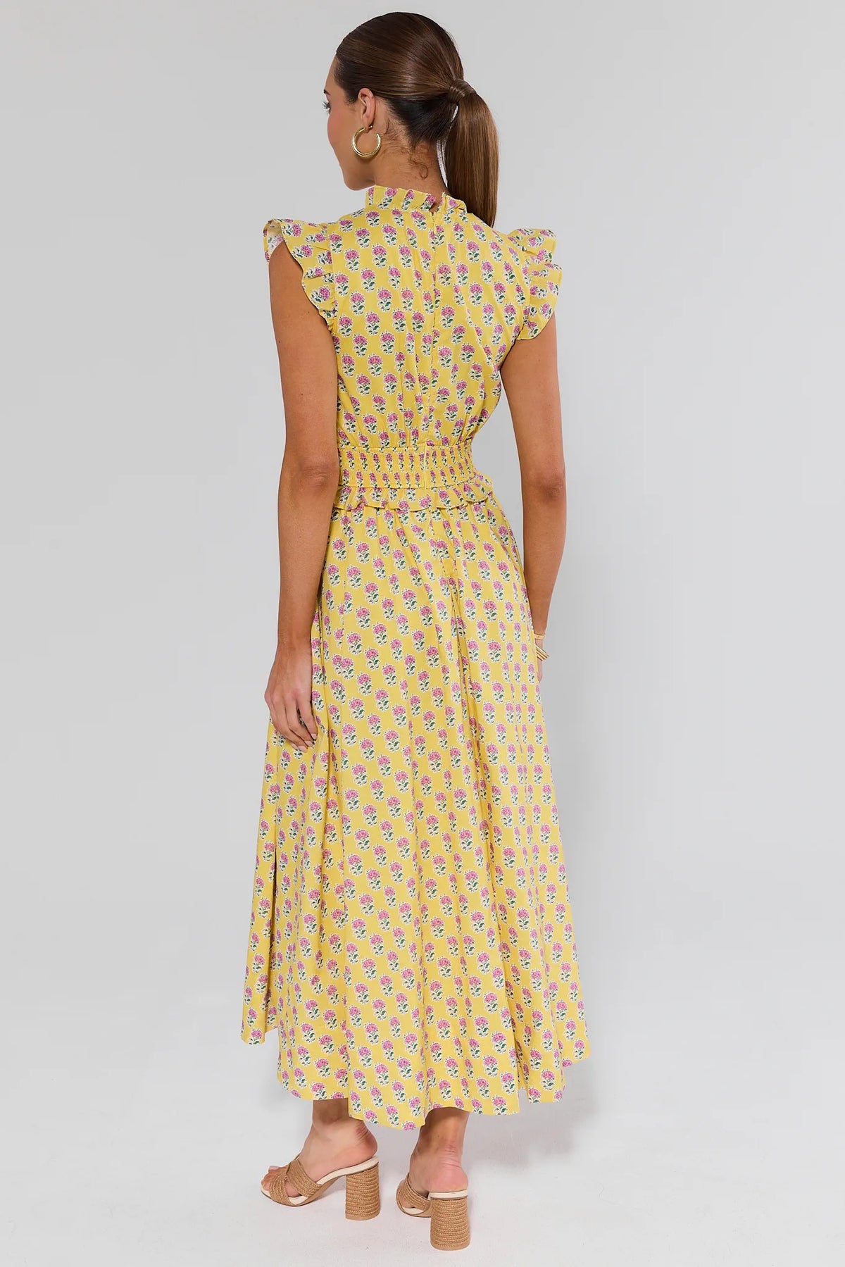 Yellow Floral Maxi Dress | Avara
