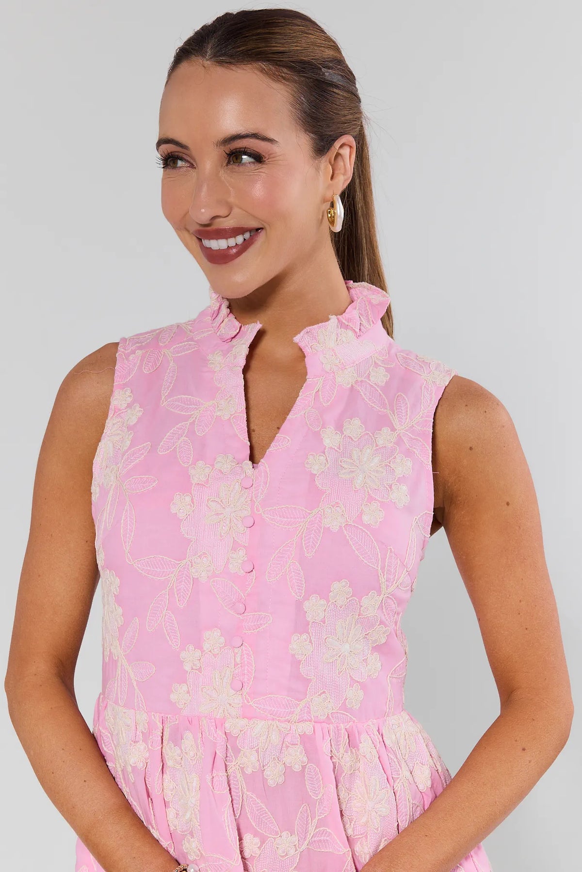 womens pink lace dress Petal and Pup Women's Jamielee Maxi perfect for sorority recruitment Sassy Shortcake Midnight Lace Dress