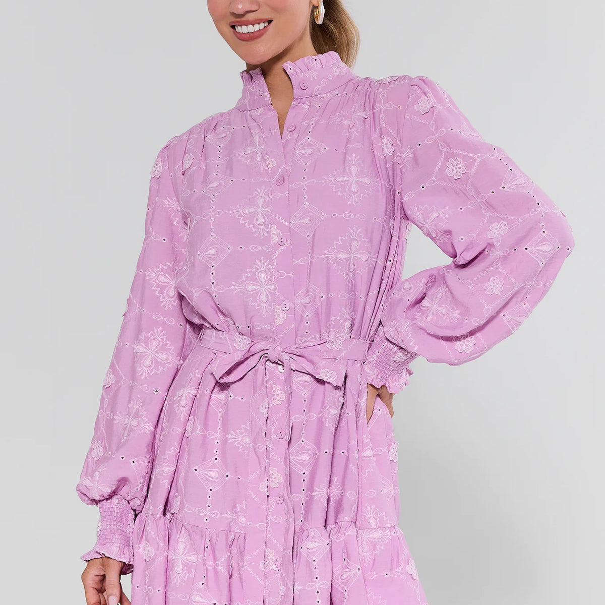 lilac short dress Orchid Lilac Embroidered Short Dress | Women's Clothing