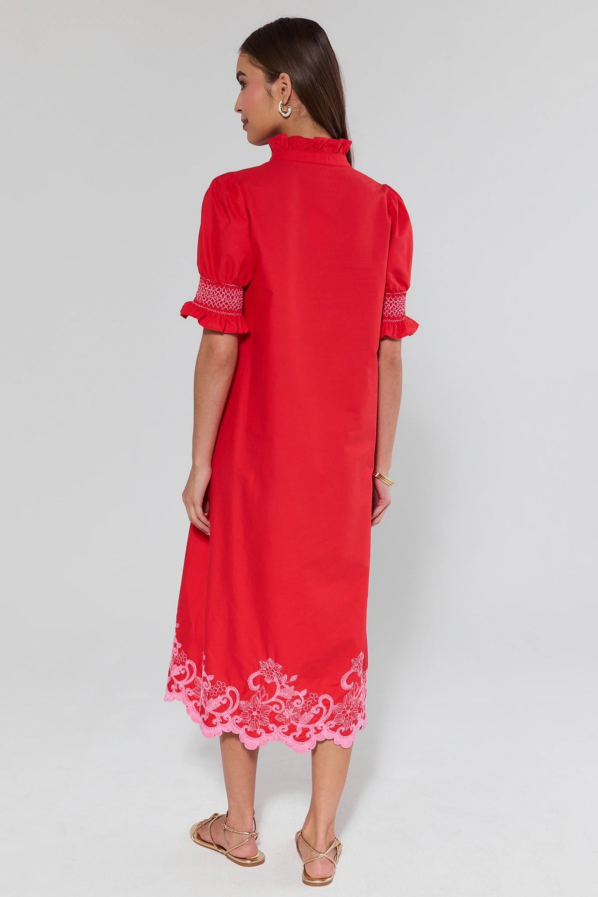 red embroidered lace dress red dress with embroidery Sheer Embroidered Dress With Intricate Floral Pattern