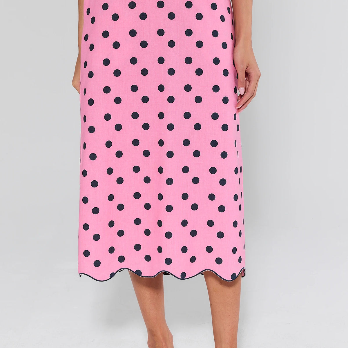 Maryl Pink Polka Dot Midi Skirt | Avara Maryl Pink Polka Dot Midi Skirt | Avara