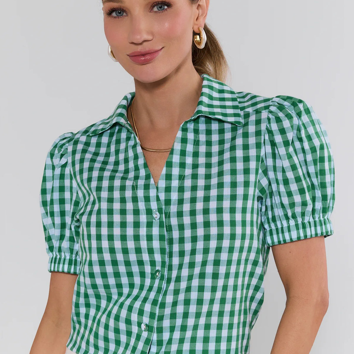 Ivy Green Gingham Top | Avara