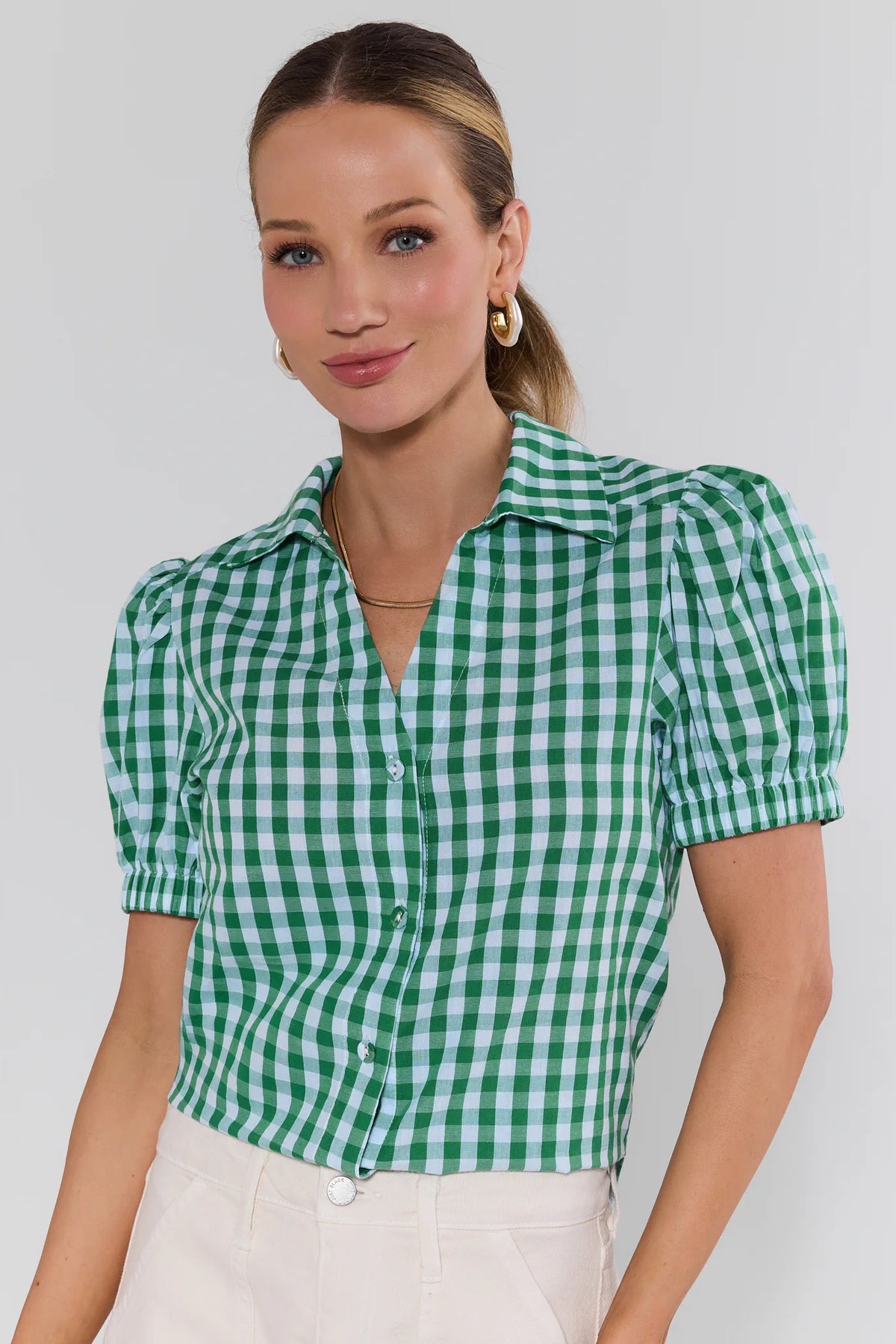Women's Green Gingham Top | Avara | Avara