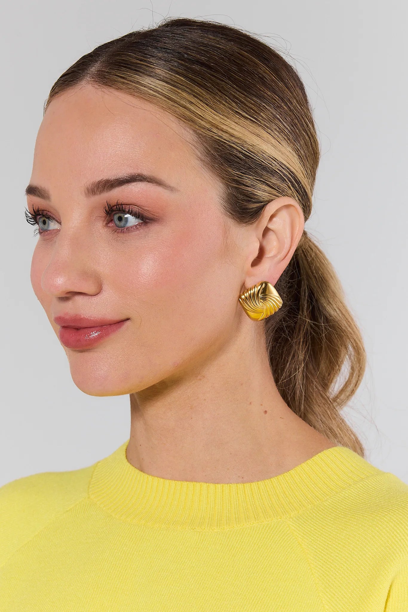 Robbie Gold Textured Stud Earrings
