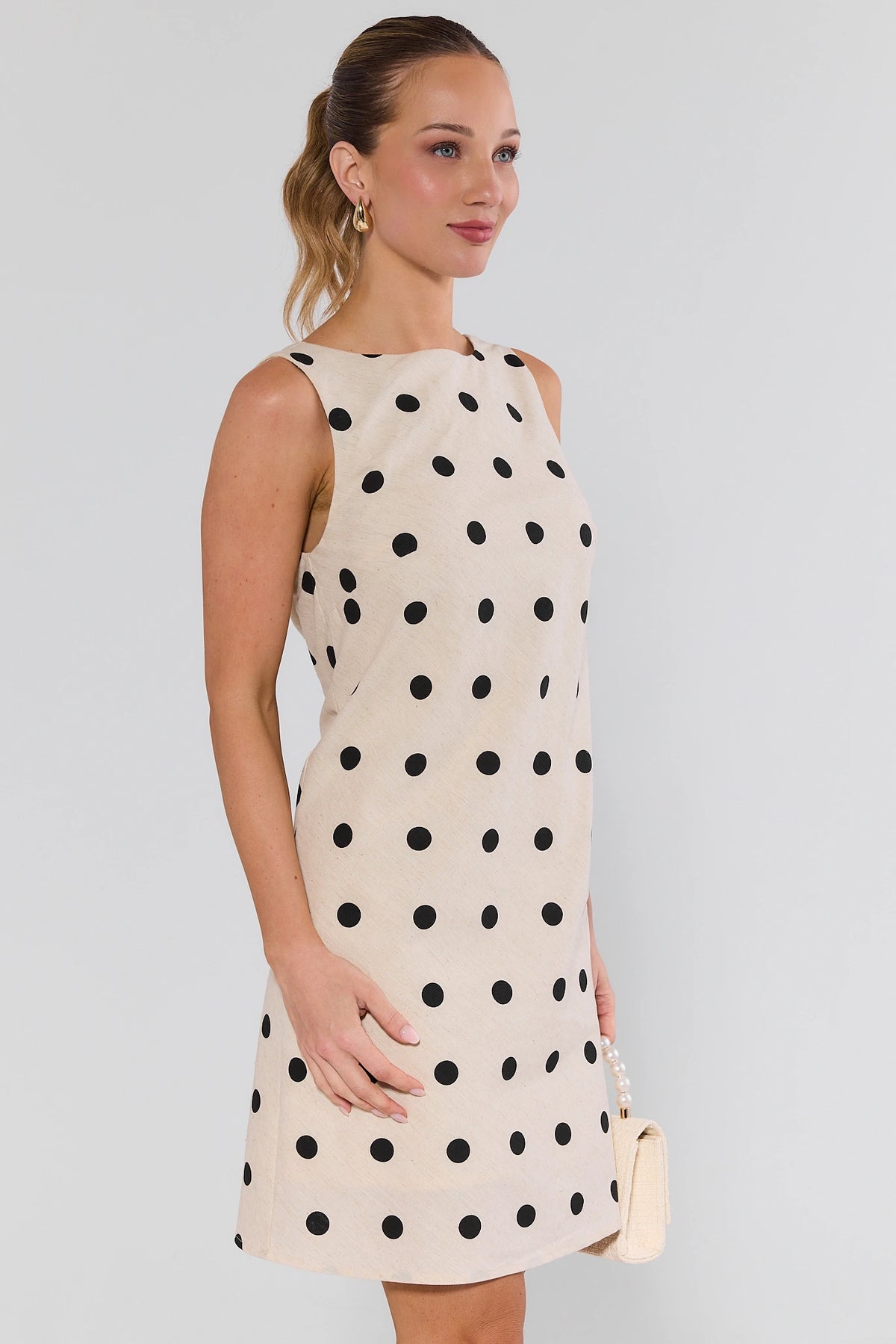 Lacey Cream Polka Dot Short Dress | Women's Clothing