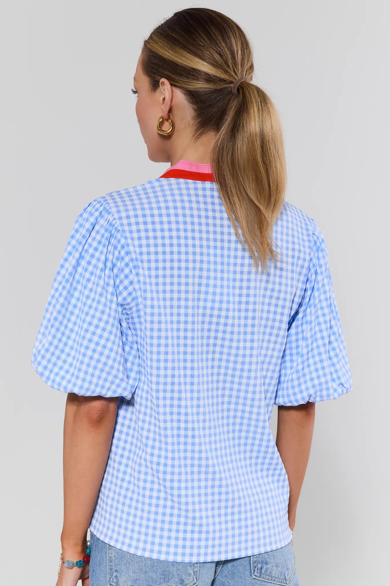 Norma Blue Gingham Top by THML | Avara Norma Blue Gingham Top by THML | Avara