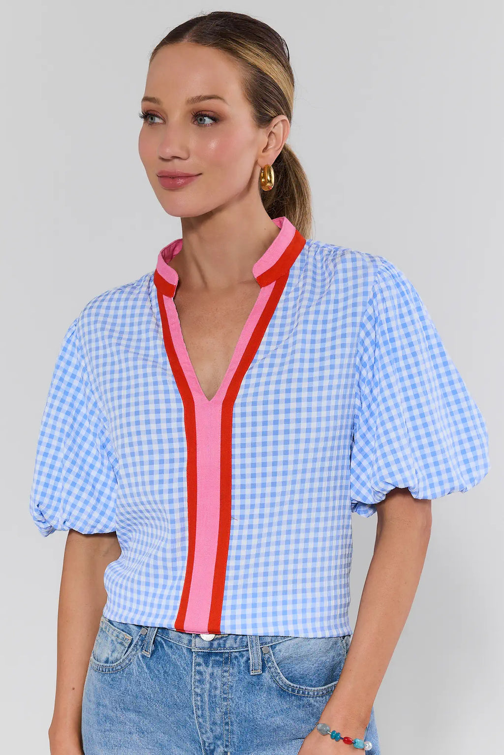 【定価 ¥34,100】 BELPER GINGHAM BLOUSE 定価 ¥34，100】 BELPER GINGHAM BLOUSE