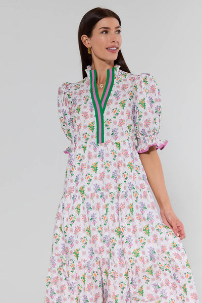 short sleeve white floral maxi dress White Short Sleeve V Neck Rayon Floral Maxi Dress