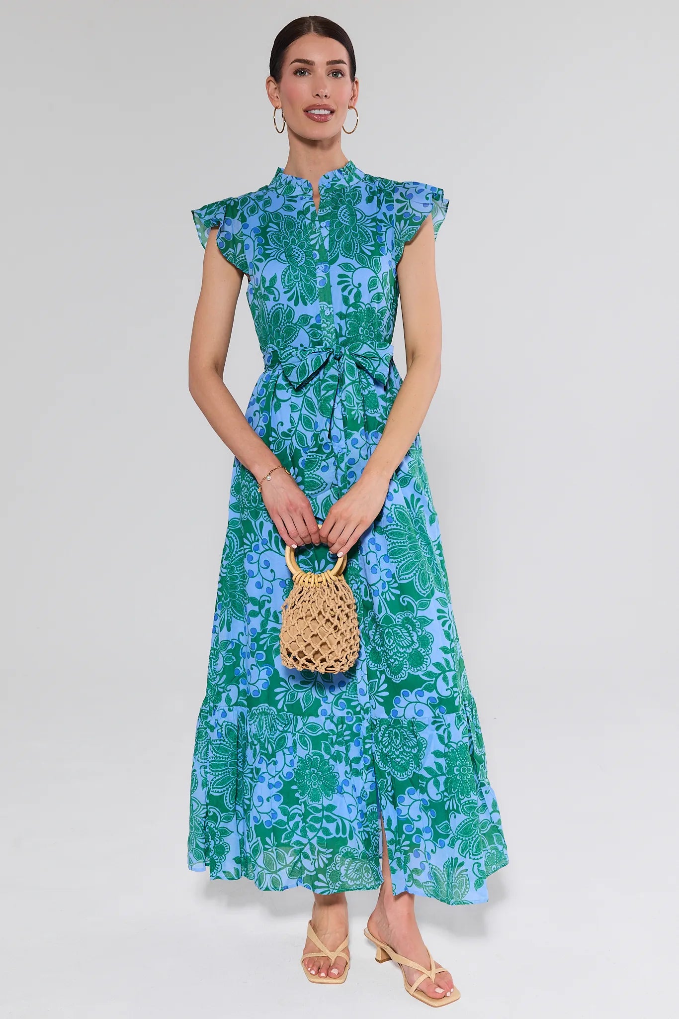 Sadie Blue Printed Maxi Dress