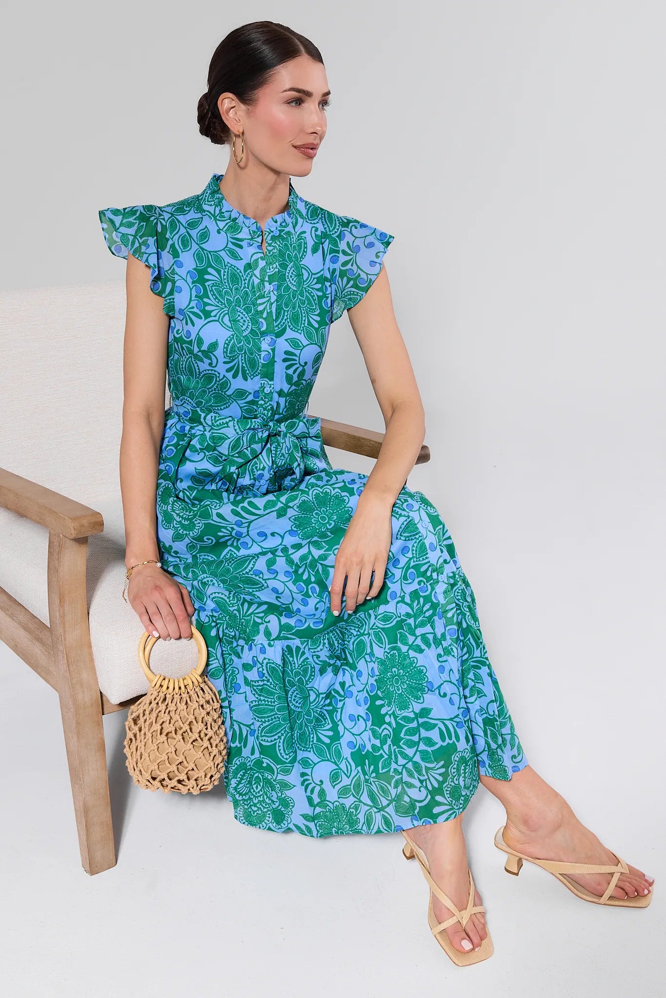 Sadie Blue Printed Maxi Dress