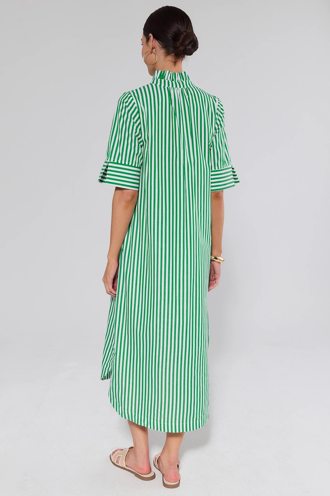 Juniper Green Striped Midi Dress | Women's Clothing | Avara Juniper Green Striped Midi Dress | Women's Clothing | Avara