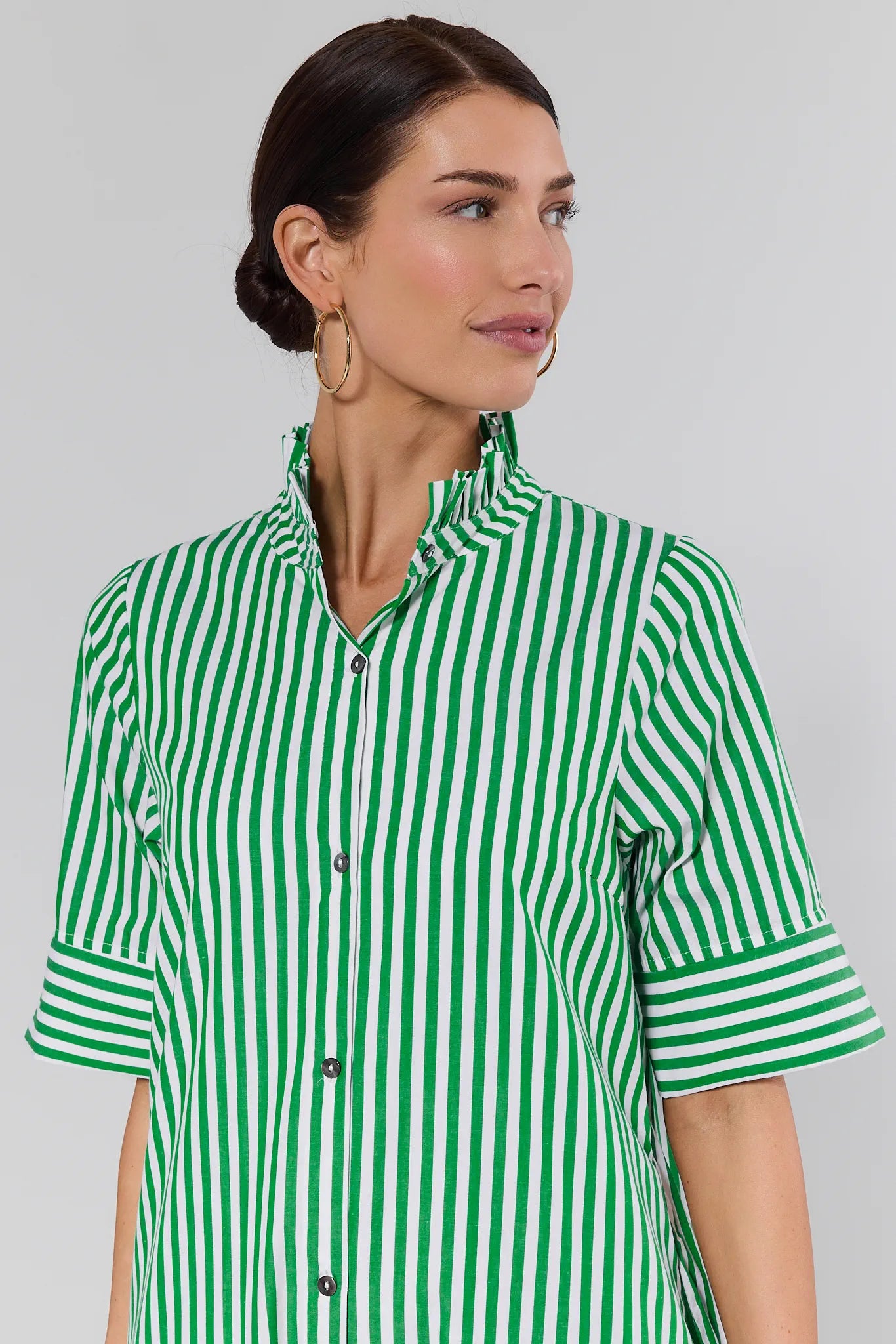 Juniper Green Striped Midi Dress | Women's Clothing | Avara Juniper Green Striped Midi Dress | Women's Clothing | Avara