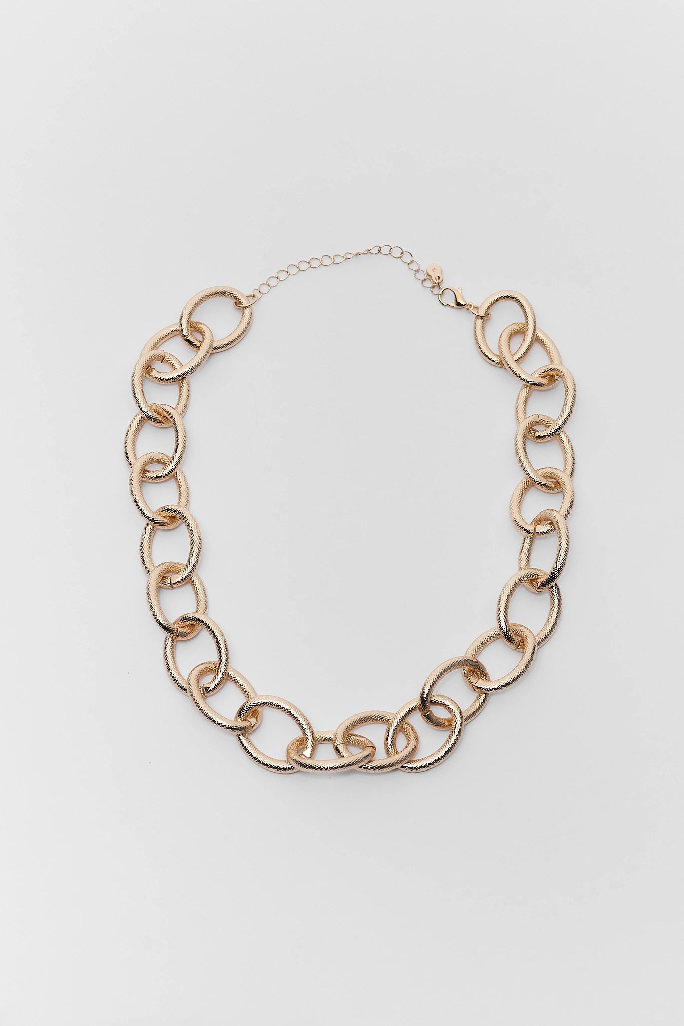 Marjorie Gold Chain-Link Necklace with adjustable clasp - Flat Lay | Avara