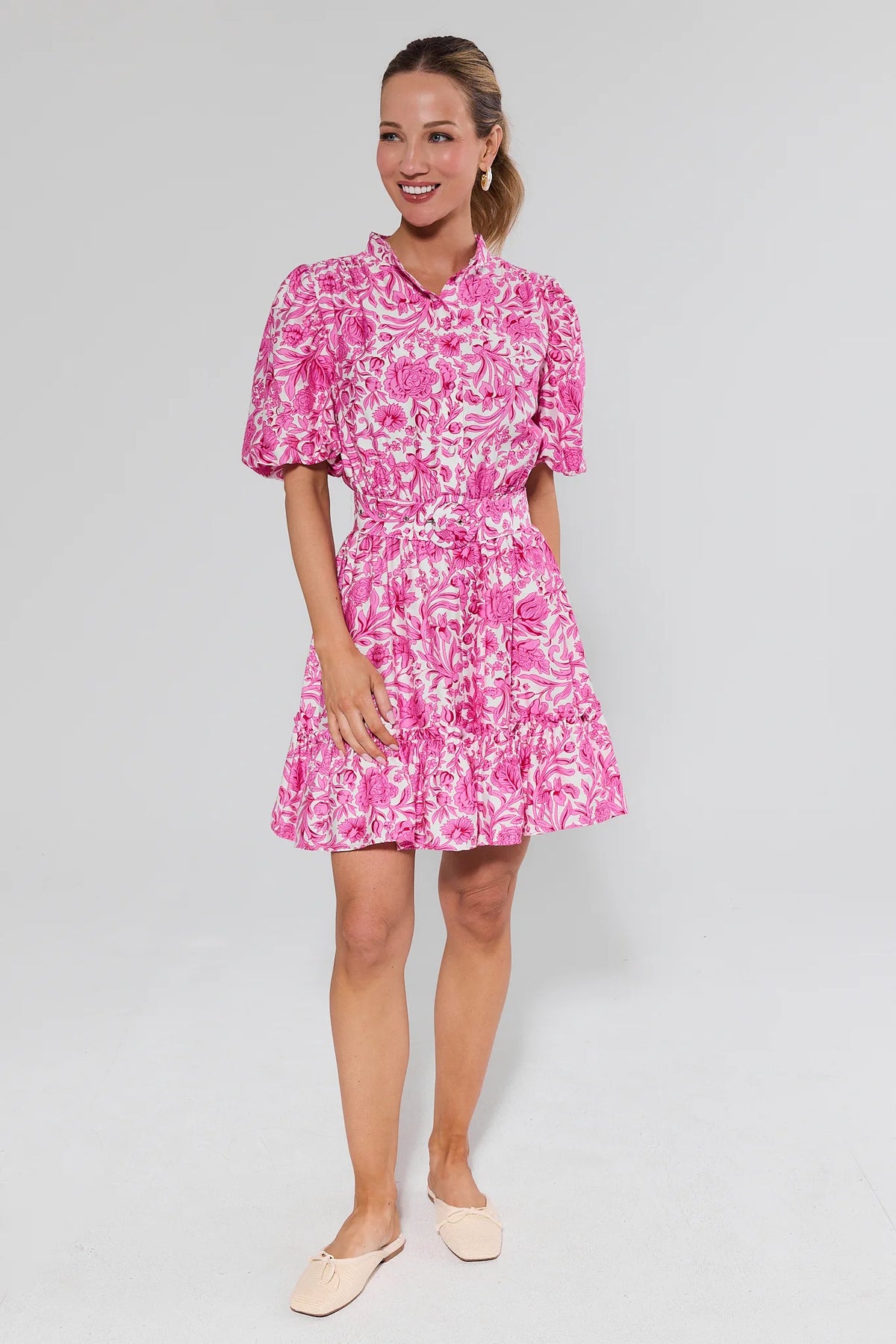 casual pink floral dress Casual Charm Pink Pastel Floral Dress Large