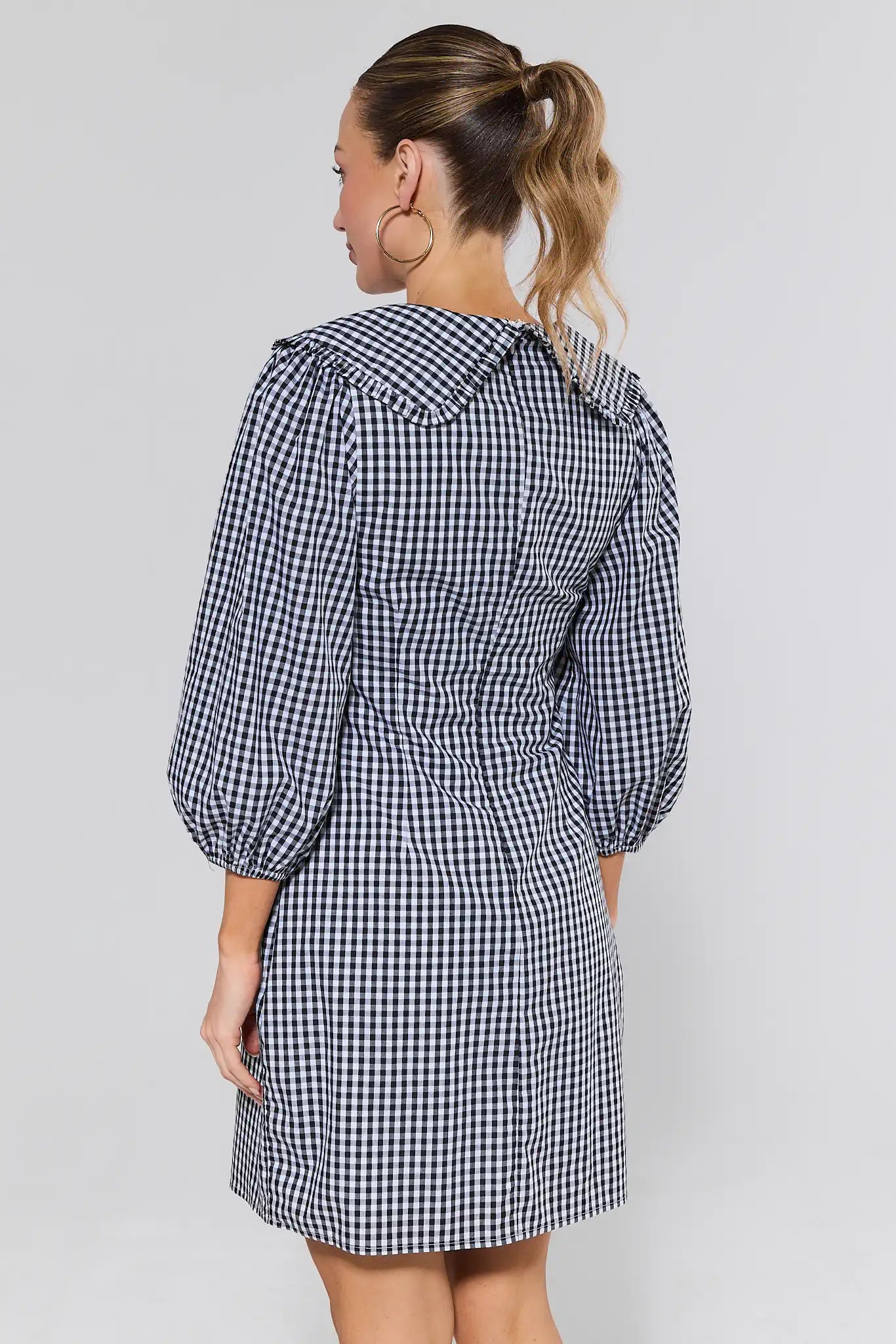 Gracie Black Gingham Short Dress | Women's Clothing
