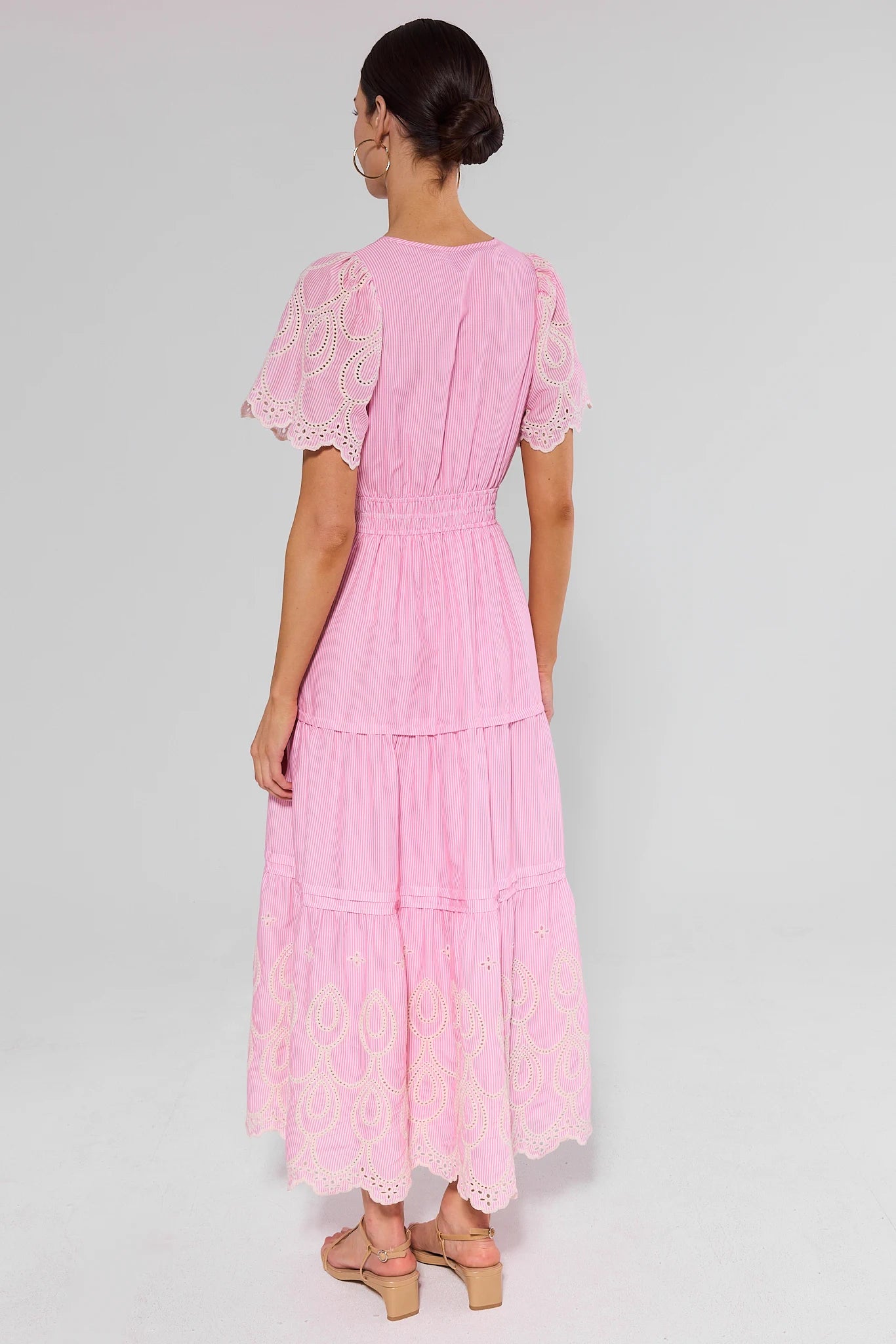 Brylee Pink Stripe Eyelet Maxi Dress | Women's Clothing Brylee Pink Stripe Eyelet Maxi Dress | Women's Clothing