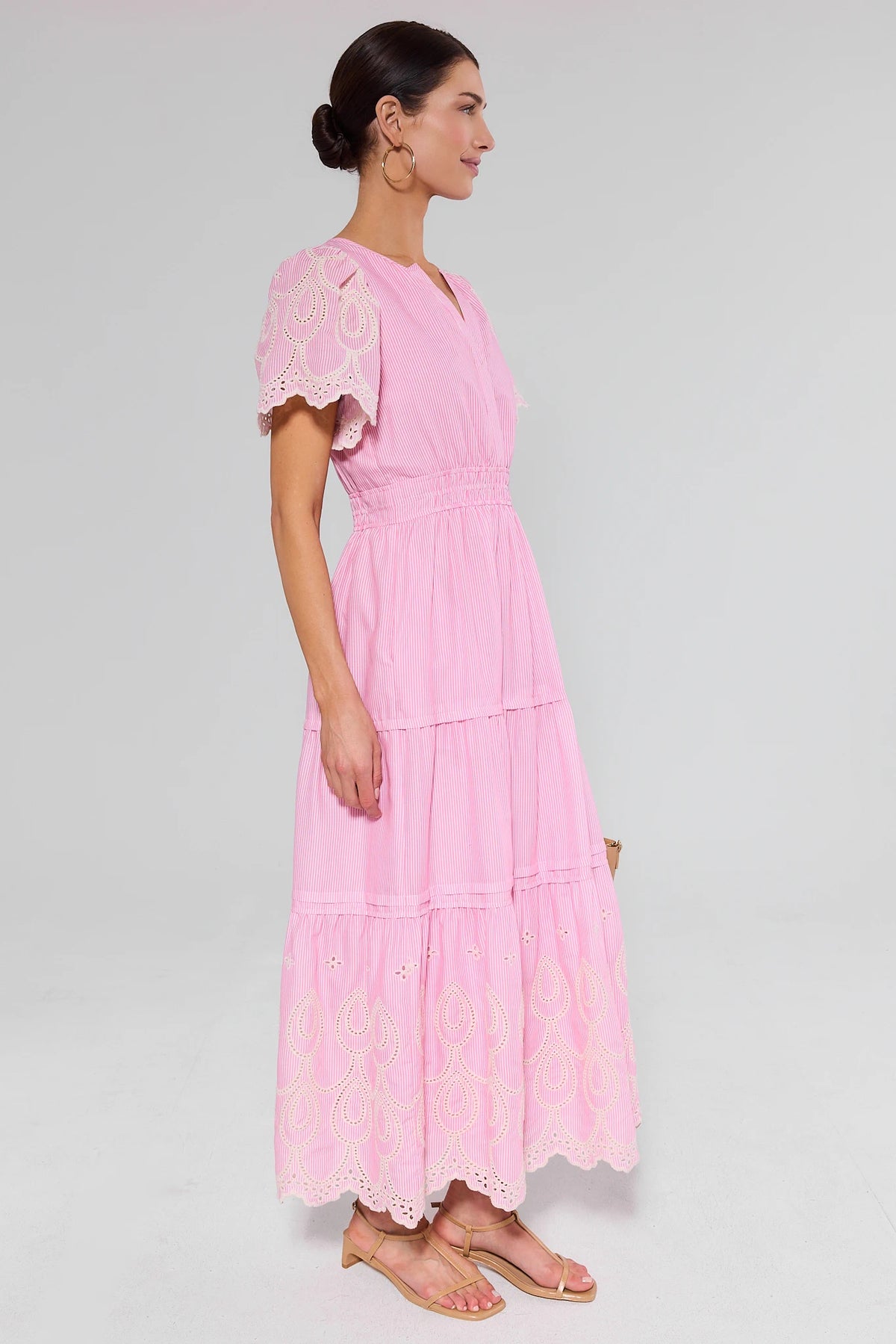 Pink Eyelet Maxi Dress | Avara