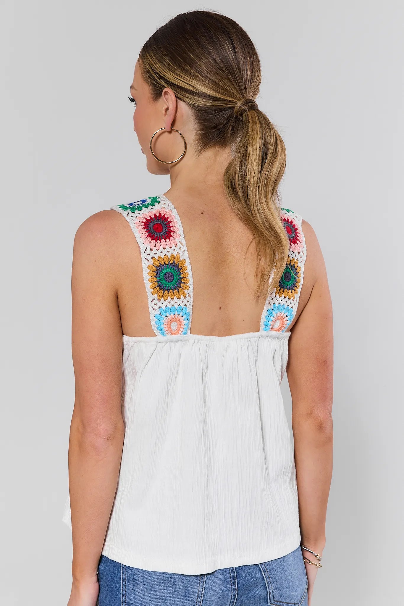 Poppy White Embroidered Trim Top | Avara