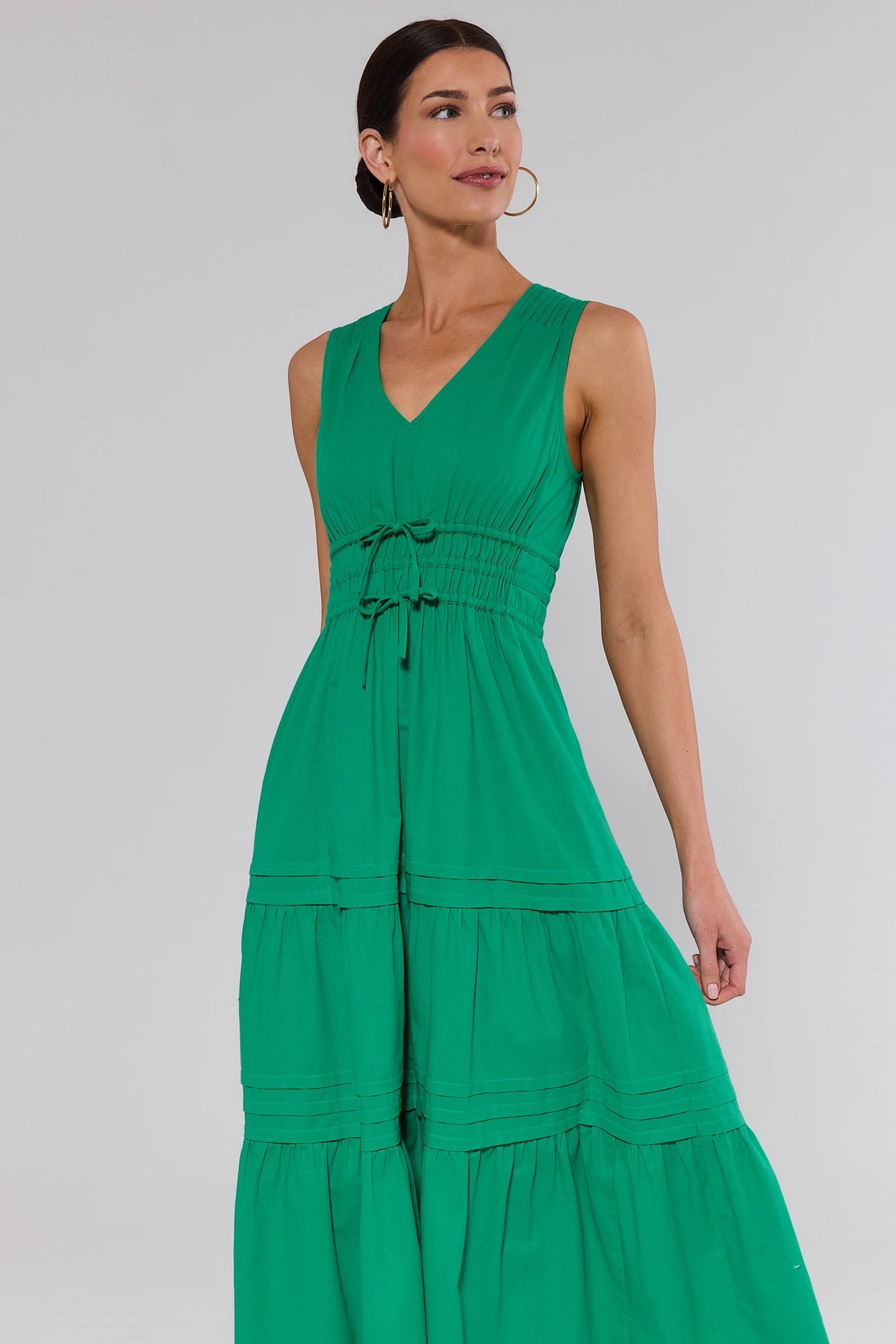 green tiered maxi dress Gwendolyn perfect for the cool Style SKU: F-DRS-LIN-MINI-SS Size:1X-2X-3X/1-1-1 Navy Blue Mother of
