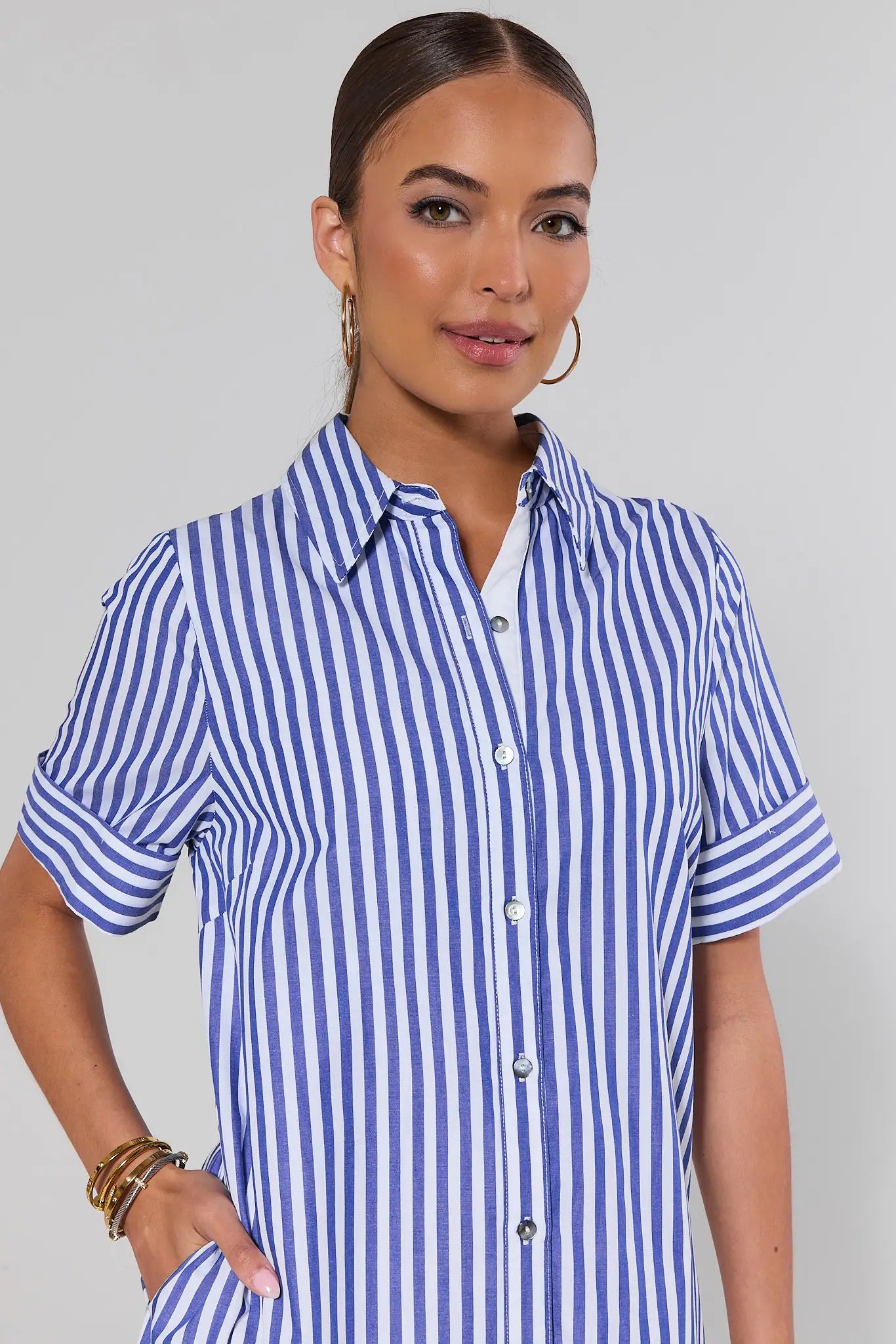 Juniper Blue Striped Midi Dress | Women's Clothing | Avara Juniper Blue Striped Midi Dress | Women's Clothing | Avara
