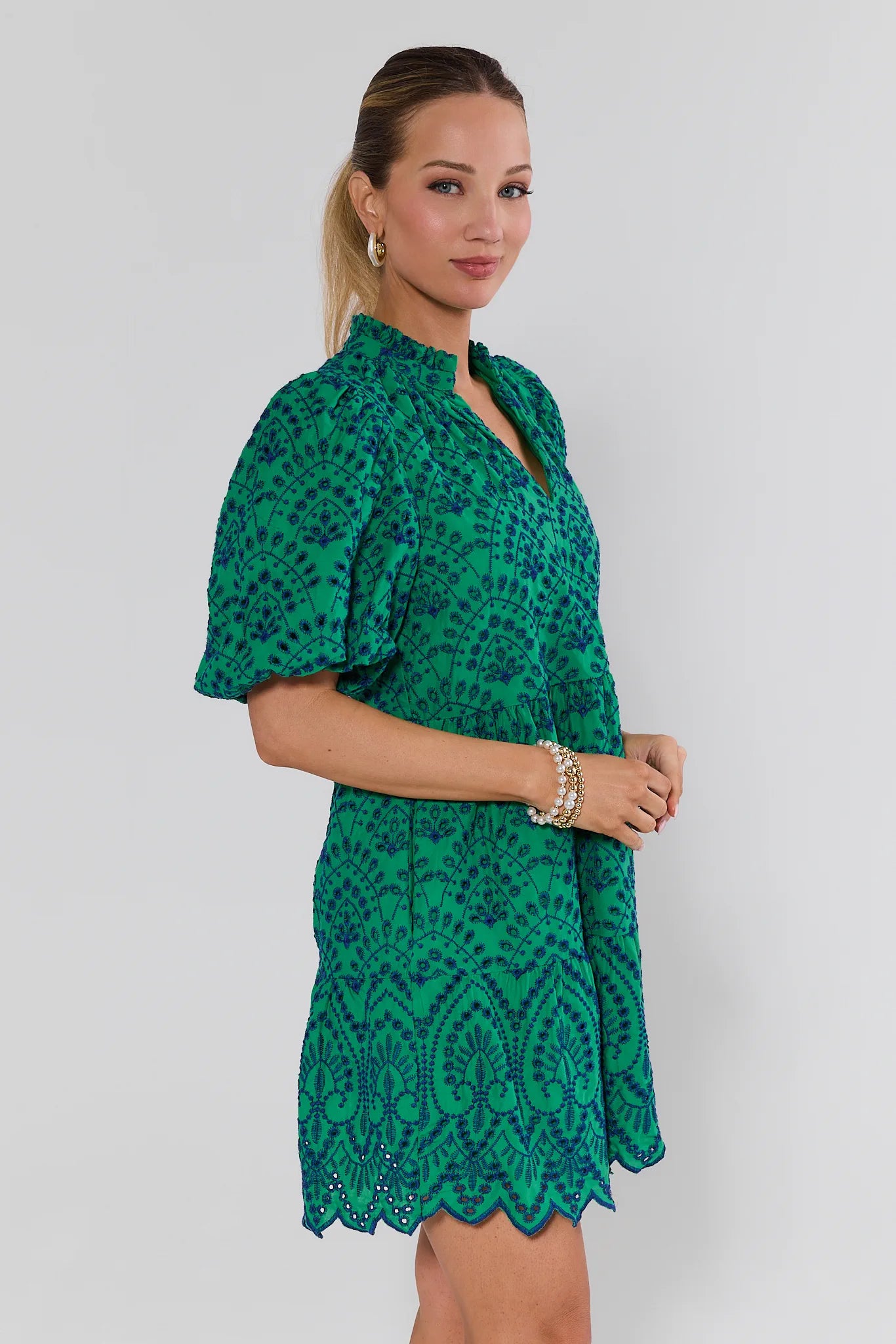 Pauline Green Embroidered Short Dress | Women's Clothing | Avara Pauline Green Embroidered Short Dress | Women's Clothing | Avara