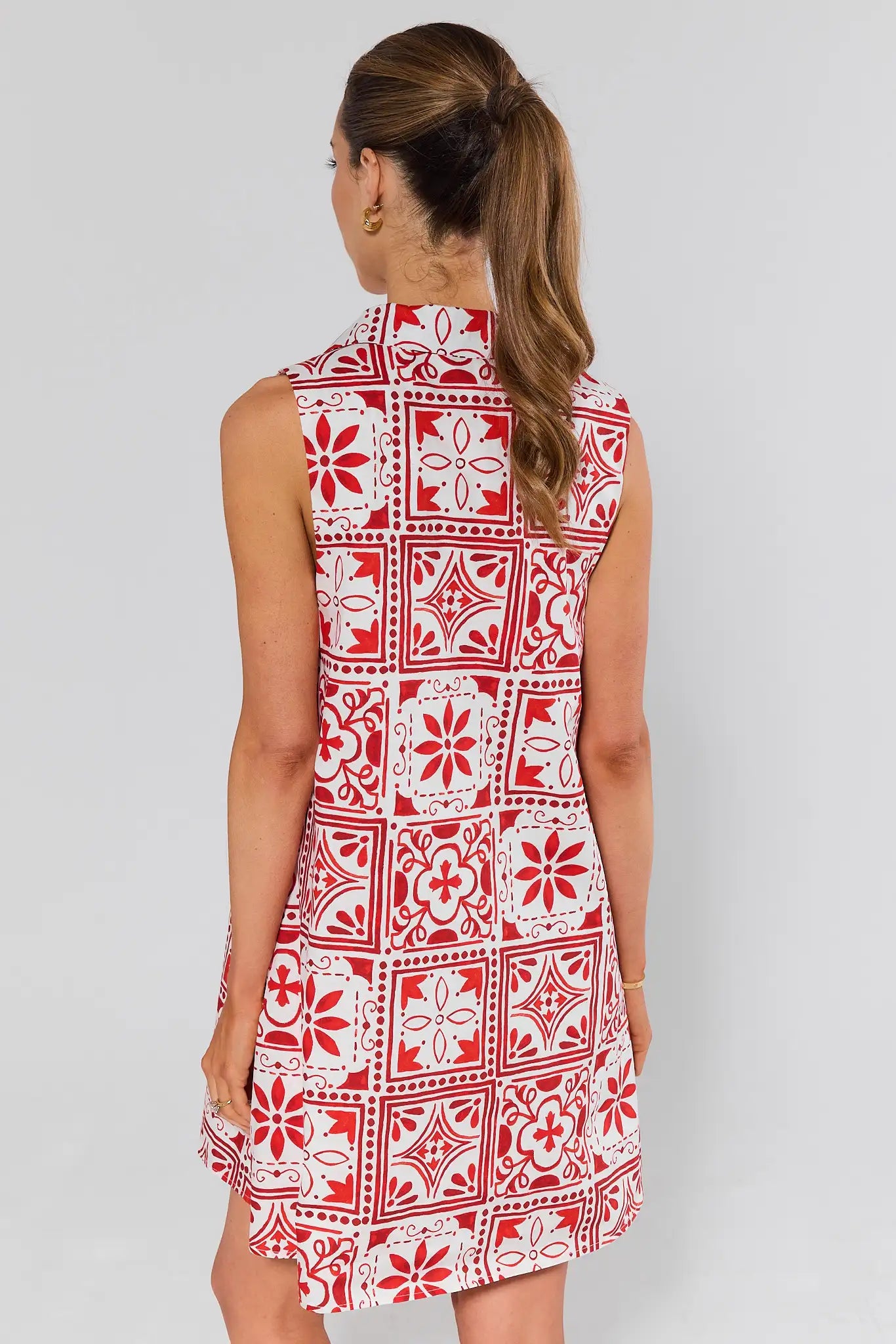 red print dress Ellen Red Printed Short Dress | Women's Clothing