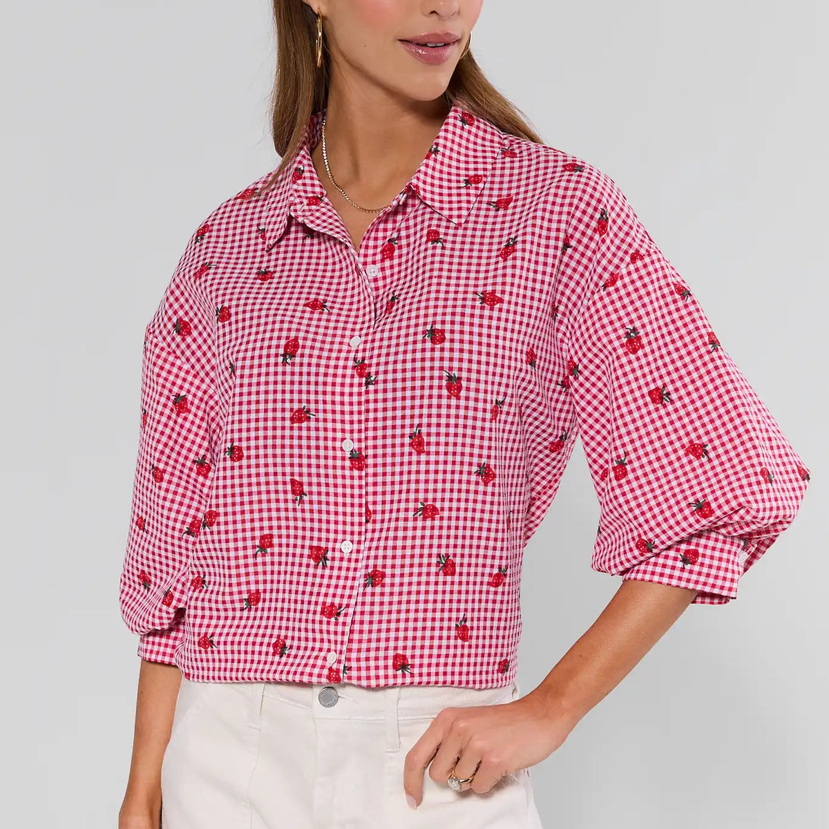 Women's Red Gingham Top | Avara | Avara