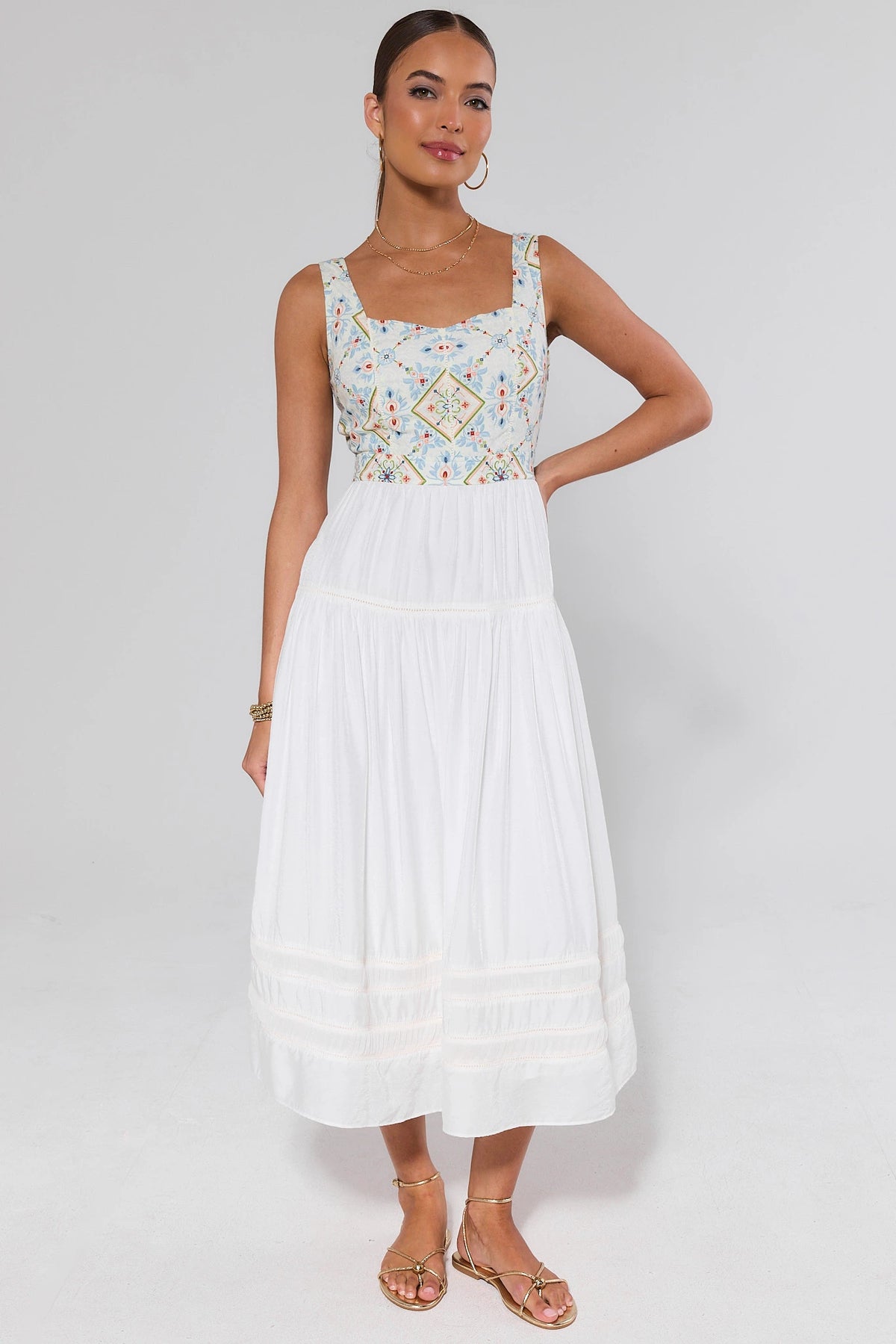Women's White Midi Dress | Avara