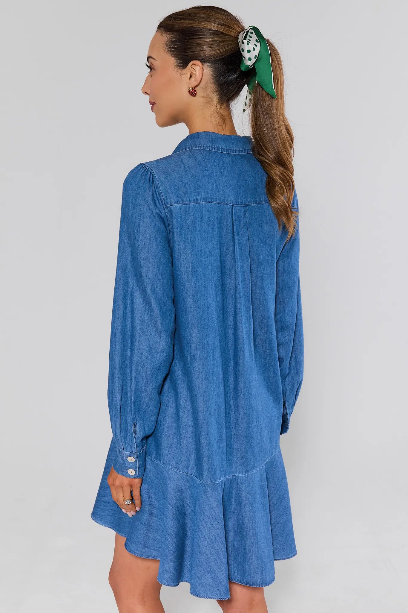 Meagan Chambray Drop Waist Dress