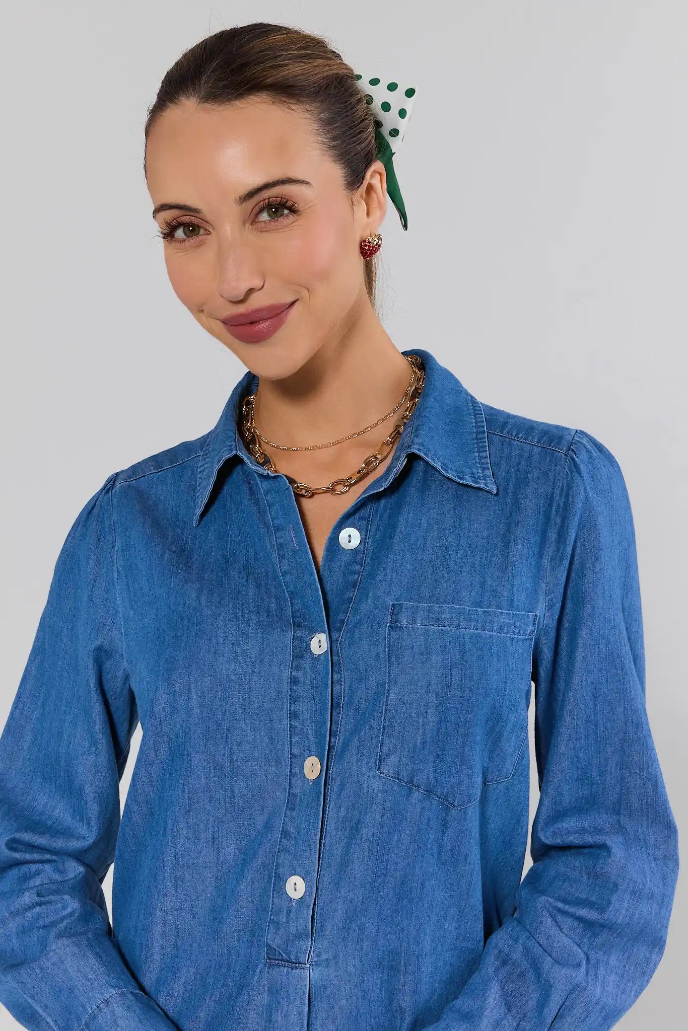Meagan Chambray Drop Waist Dress | Avara Meagan Chambray Drop Waist Dress | Avara