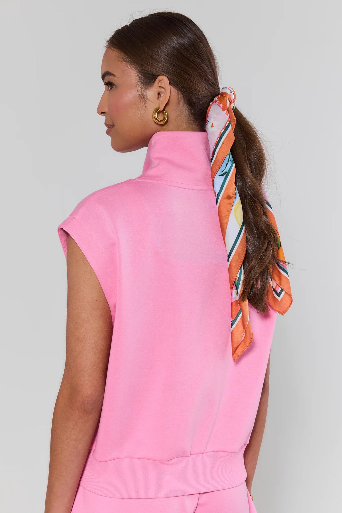 Lexi Pink Sleeveless Quarter Zip Top | Avara