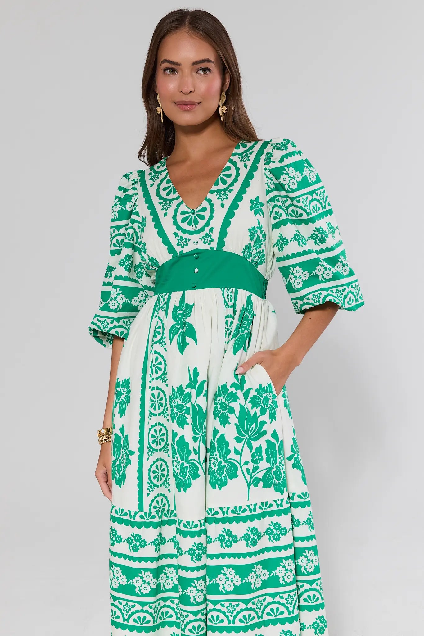 Hadley Green Printed Midi Dress Hadley Green Printed Midi Dress