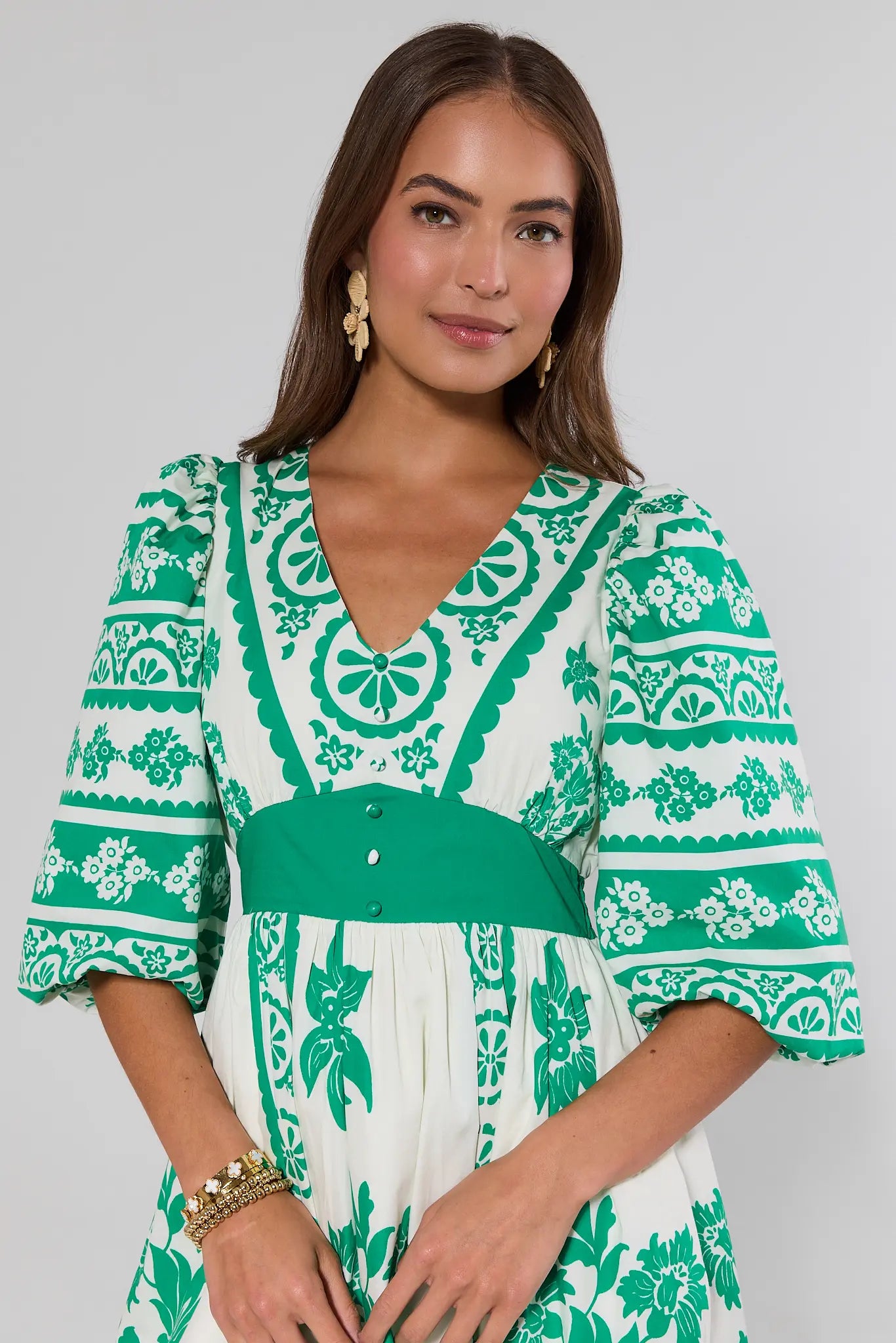 hadley midi dress Hadley Green Printed Midi Dress