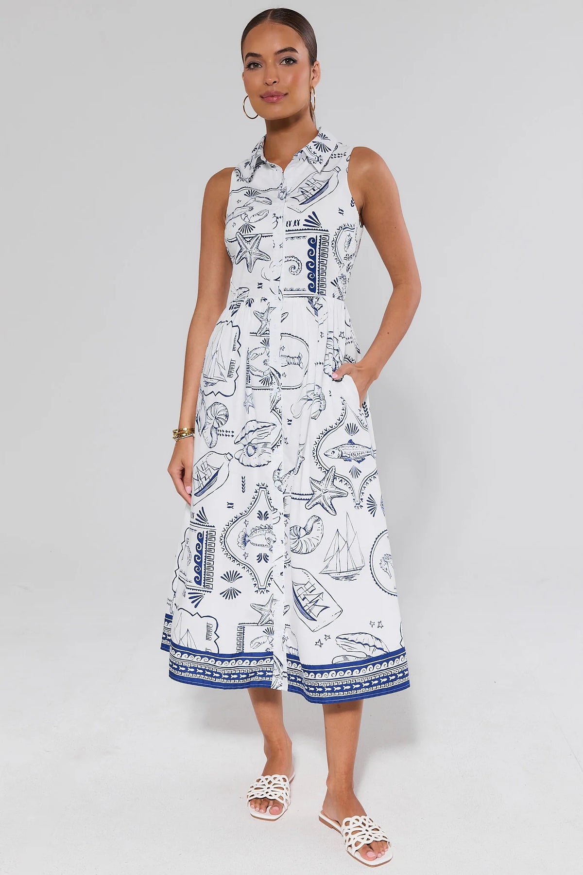 Kinsley White Printed Maxi Dress | Women's Clothing