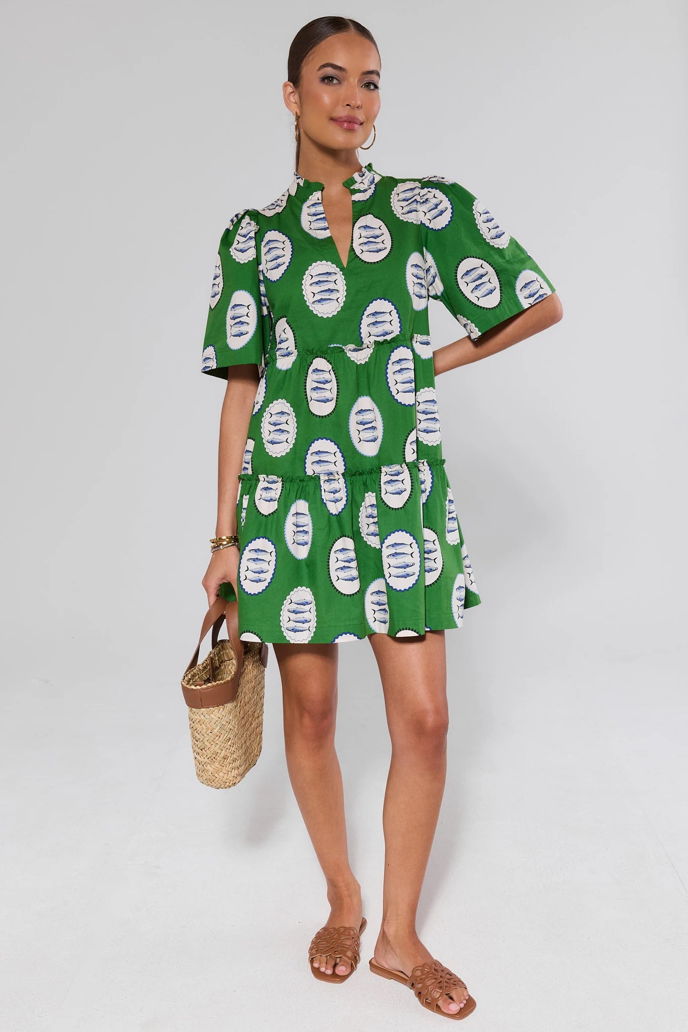 Evan Green Printed Short Dress | Women's Clothing