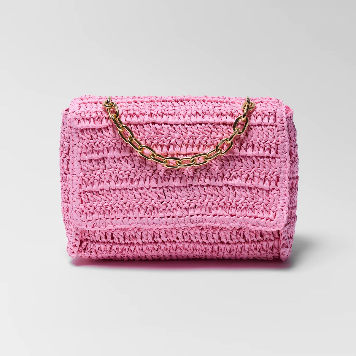 Beth Pink Raffia Crossbody Bag | Avara