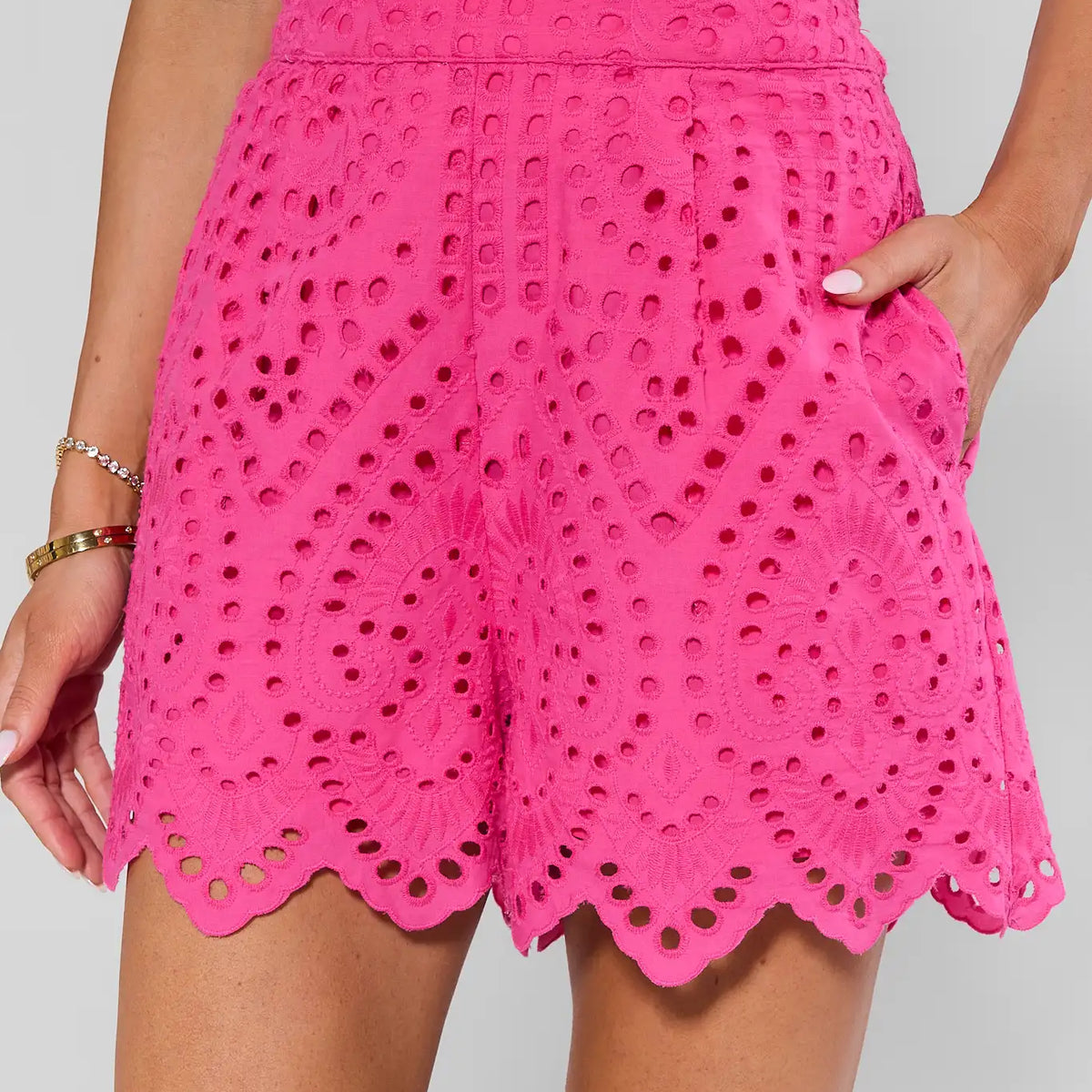 Women's Hot Pink Eyelet Shorts | Avara | Avara