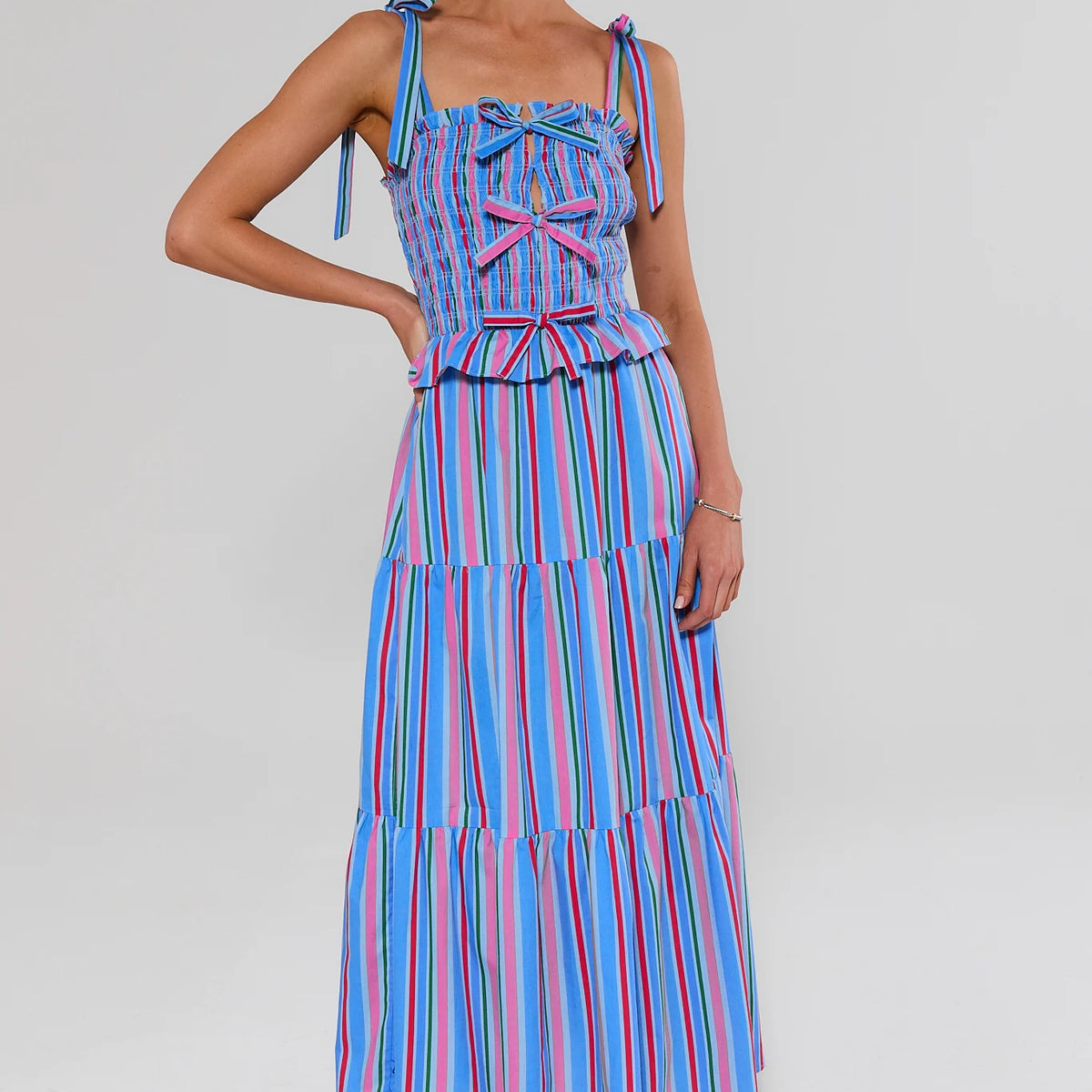 Margot Blue Striped Maxi Dress | Women's Clothing