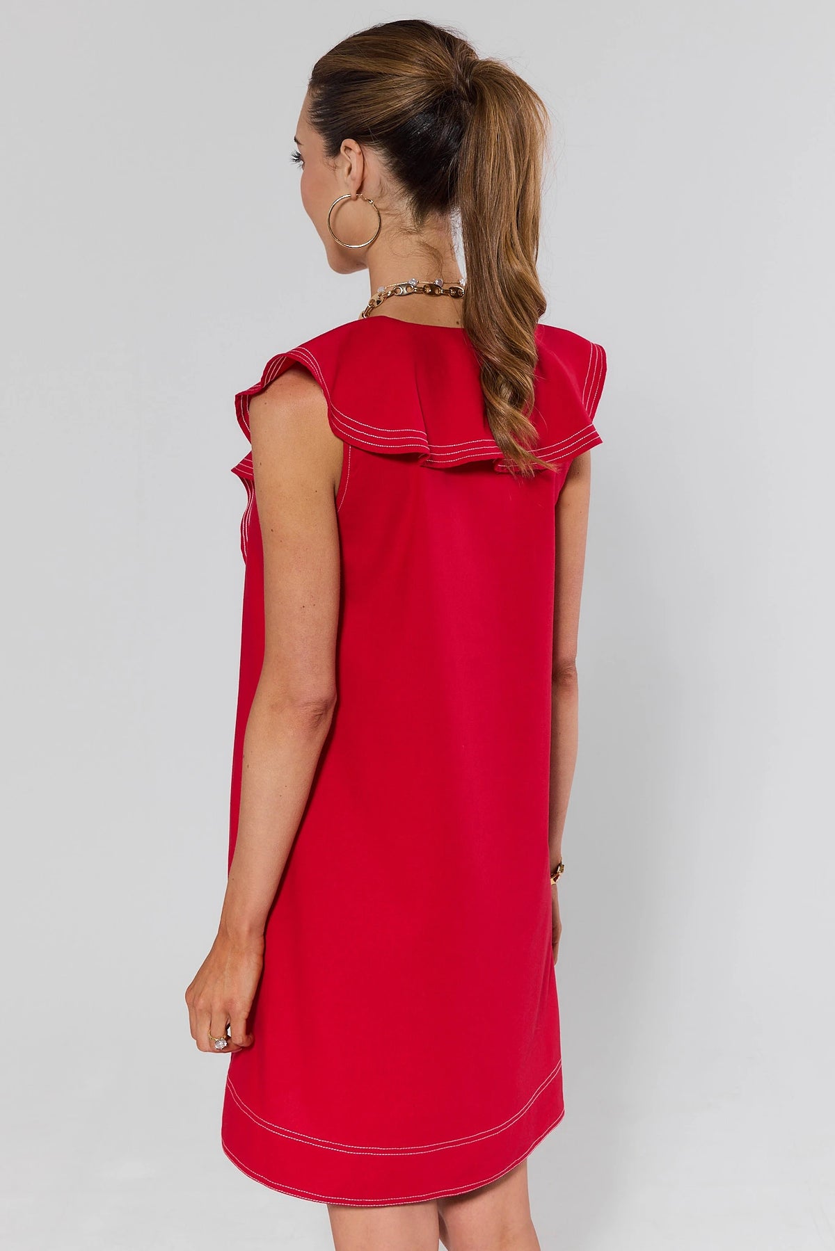 alexis red ruffle dress Alexis Allora Gown in Red Azalea